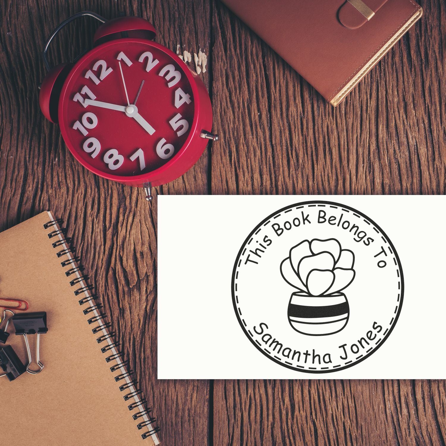 Wood Handle Opulent Garden Greens Personalized Library Of Stamp - Engineer Seal Stamps