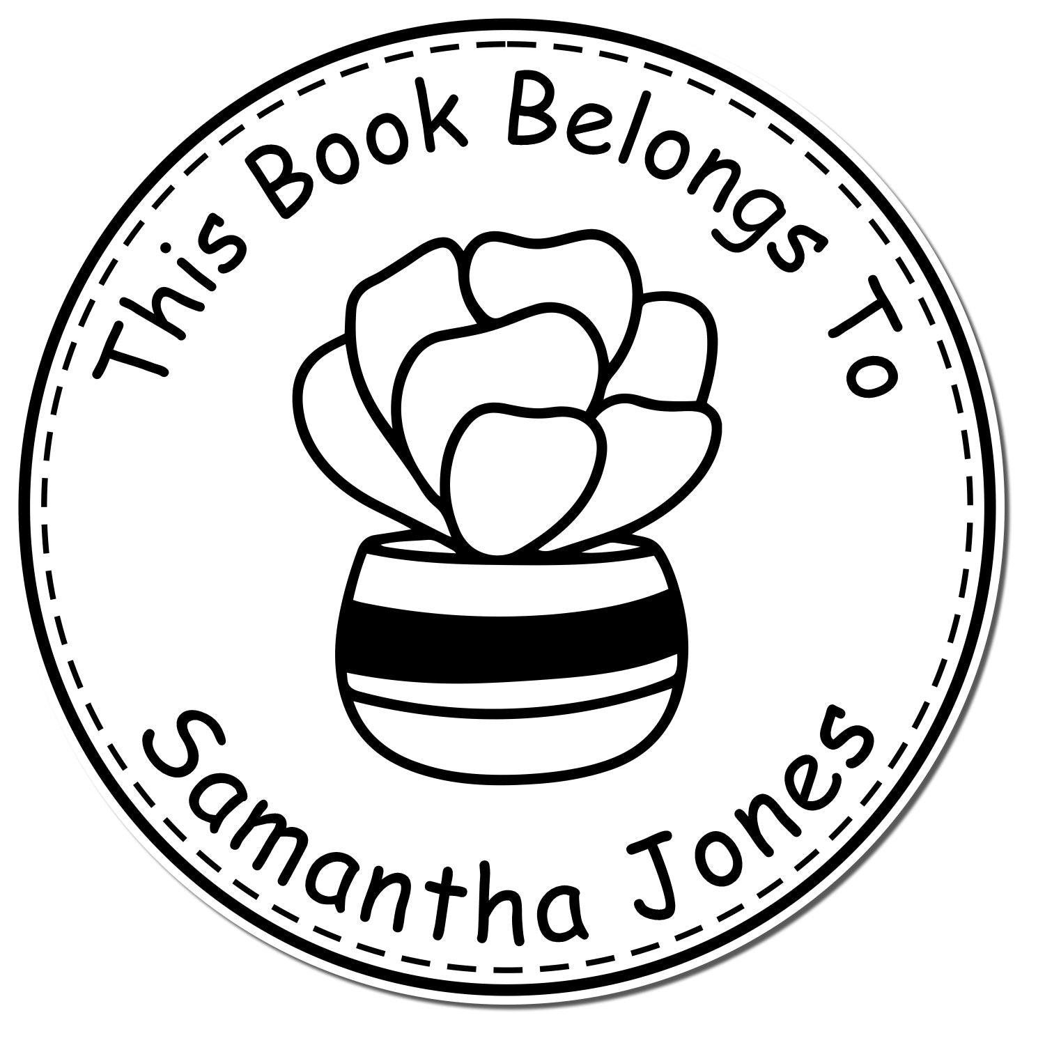 Pre-Inked Opulent Garden Greens Personalized Bookworm Stamp - Engineer Seal Stamps