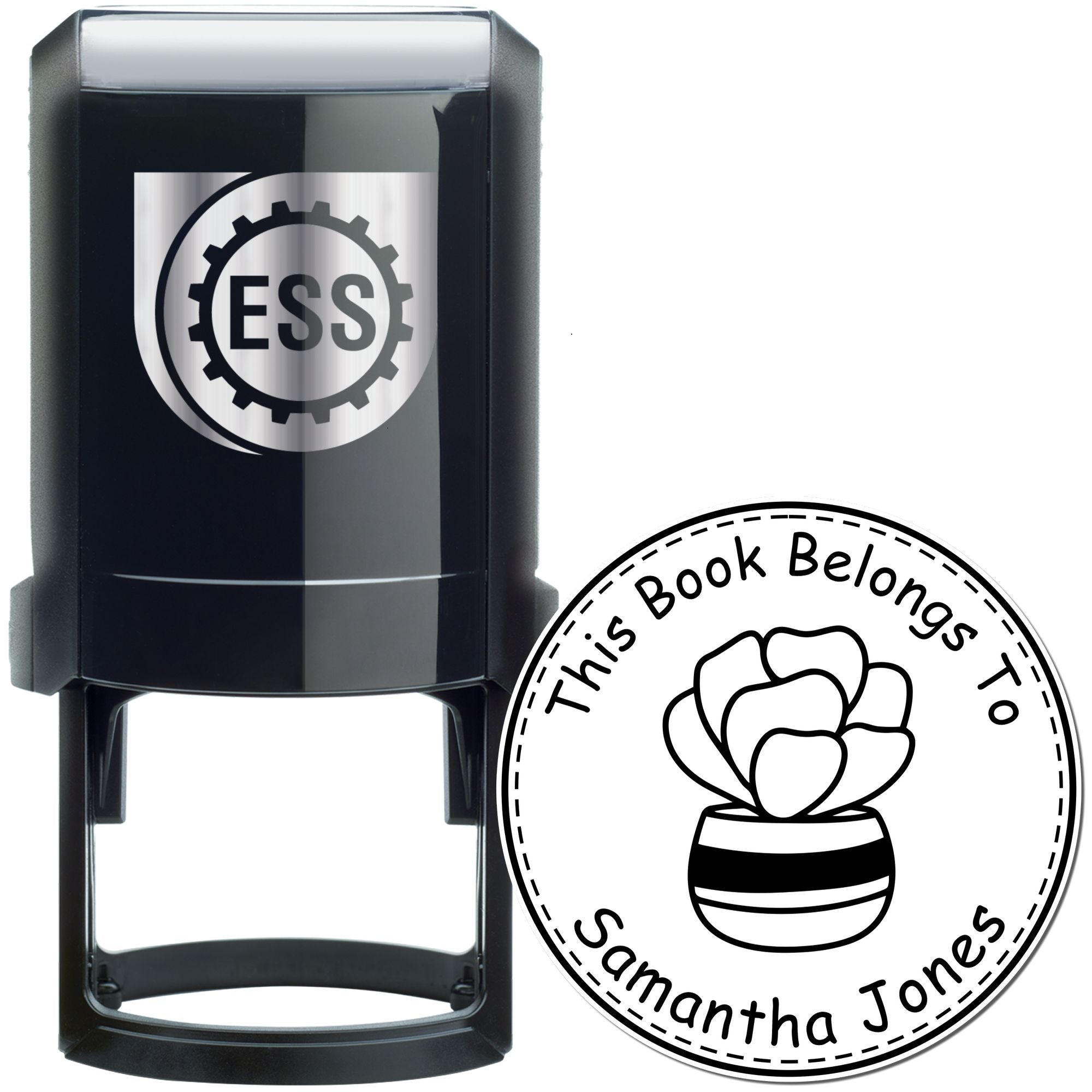 Self-Inking Opulent Garden Greens Customized Book Property Stamper - Engineer Seal Stamps