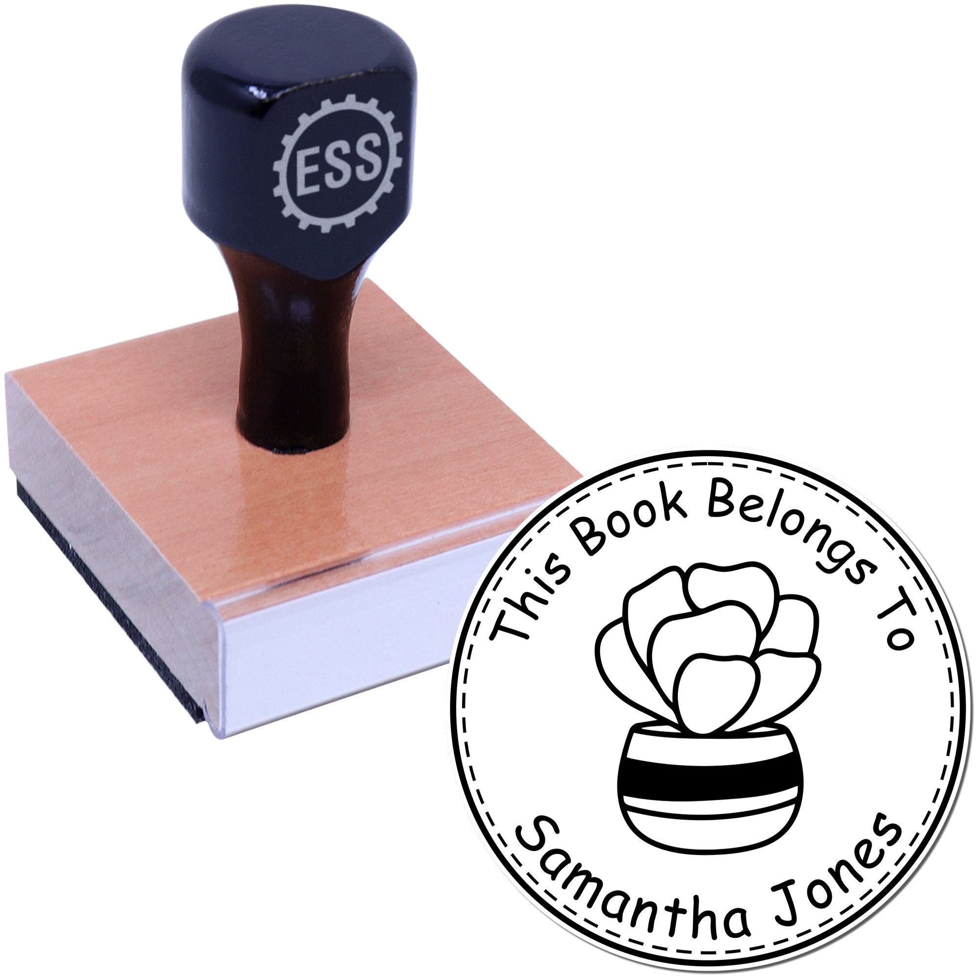 Wood Handle Opulent Garden Greens Personalized Library Of Stamp - Engineer Seal Stamps