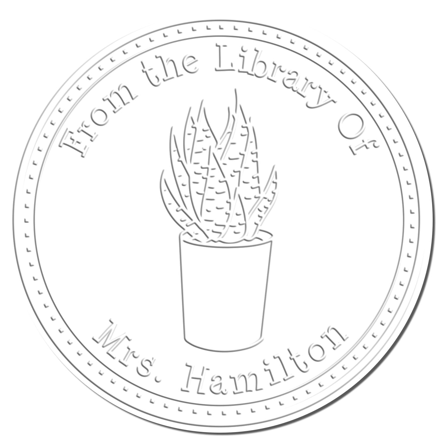 Soft Gracious Houseplants Custom Book Embossing Seal - Engineer Seal Stamps