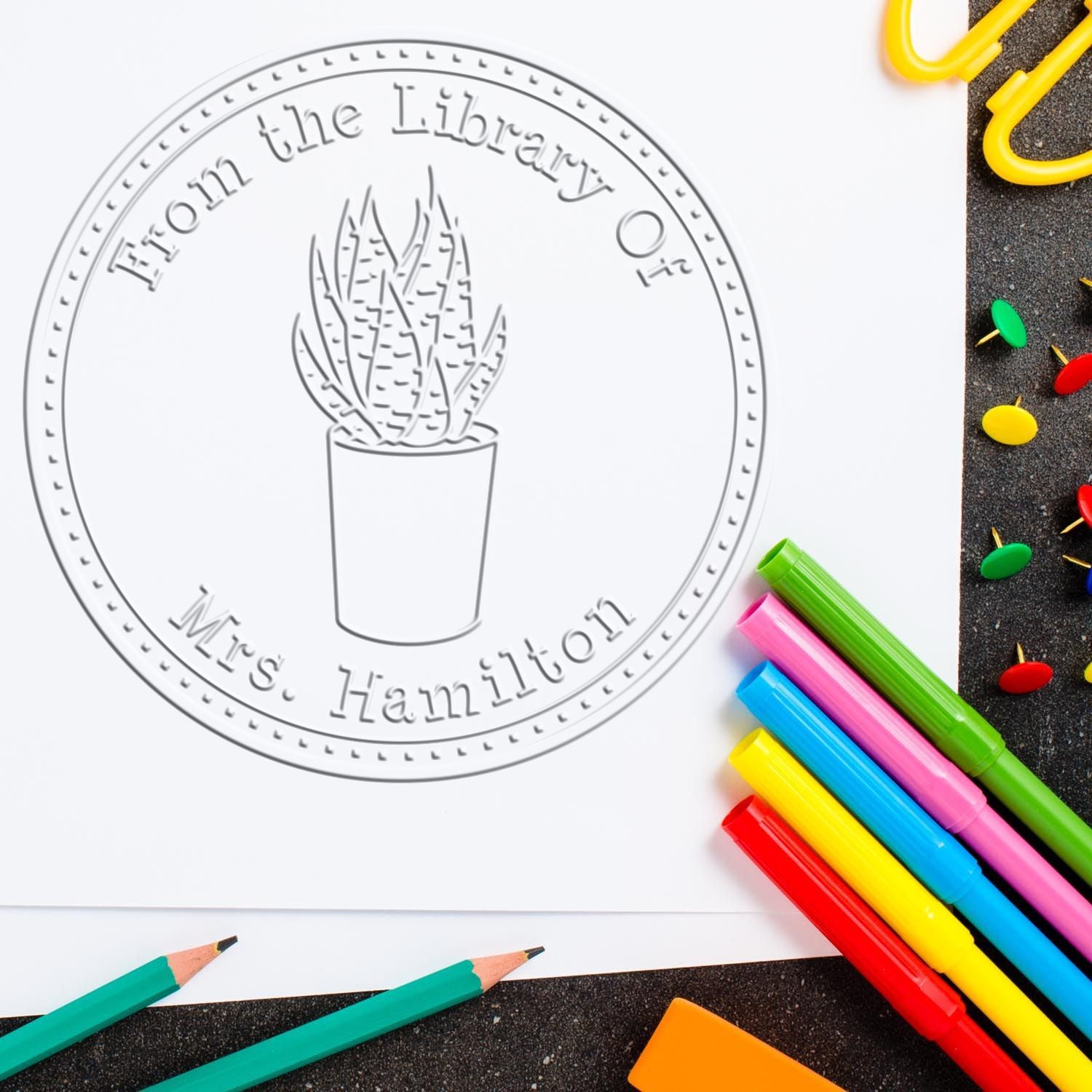 Soft Gracious Houseplants Custom Book Embossing Seal
