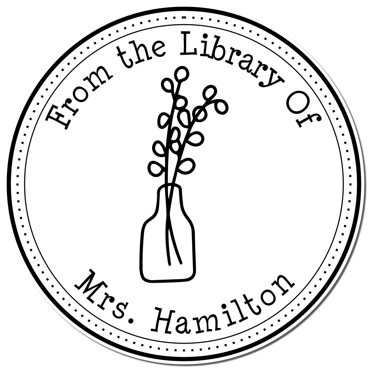 PSI Pre-Inked Ornate Native plants Custom Bookplate Stamp - Engineer Seal Stamps