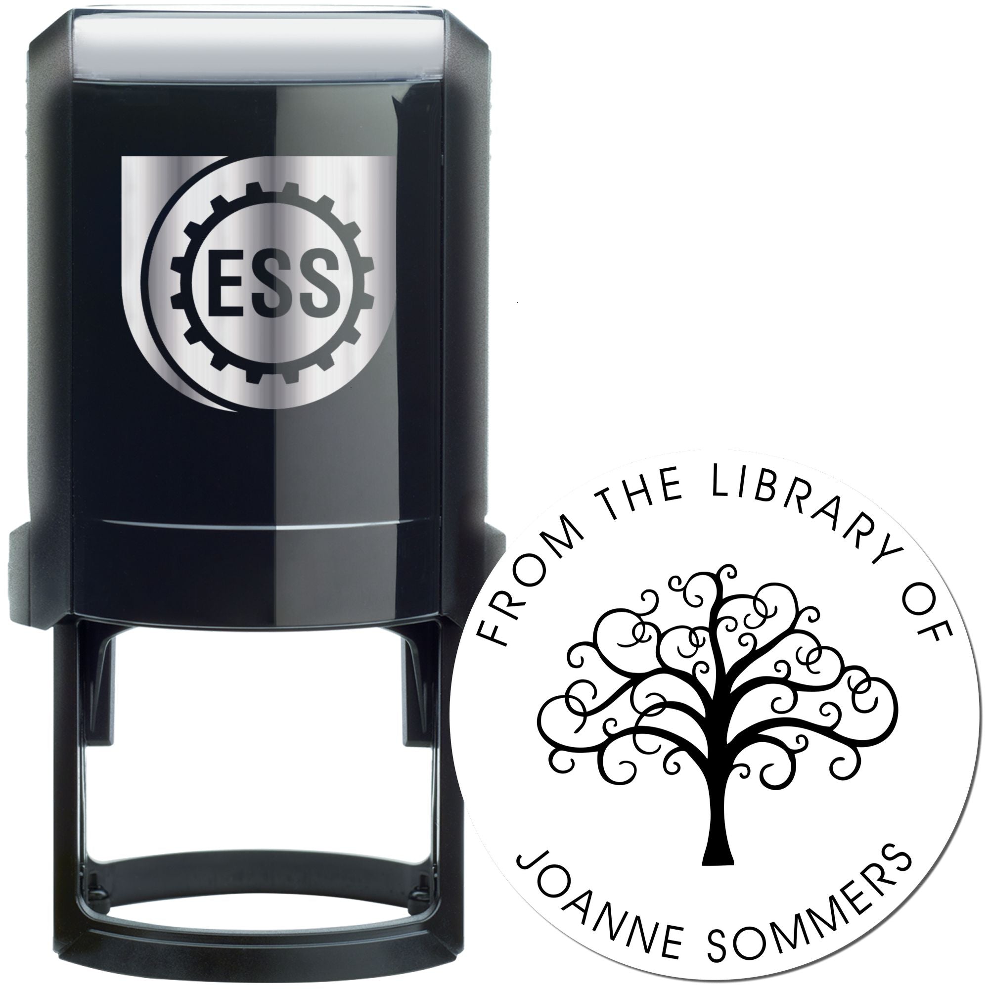 Self-Inking Opulent Wisdom Tree Customized Private Library Stamper - Engineer Seal Stamps
