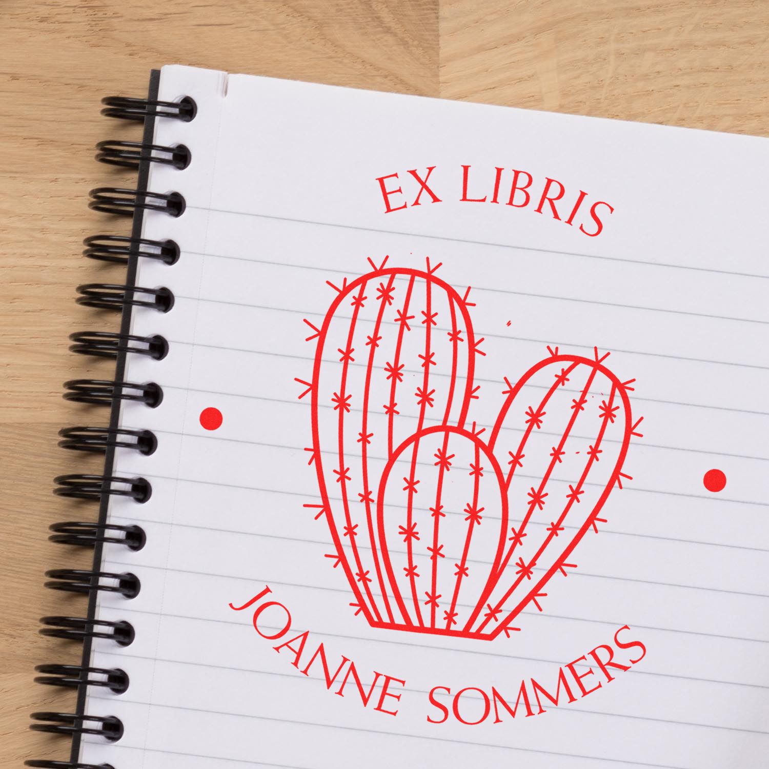 Pre-Inked Chirpy Cacti Customized Book Name Stamp - Engineer Seal Stamps