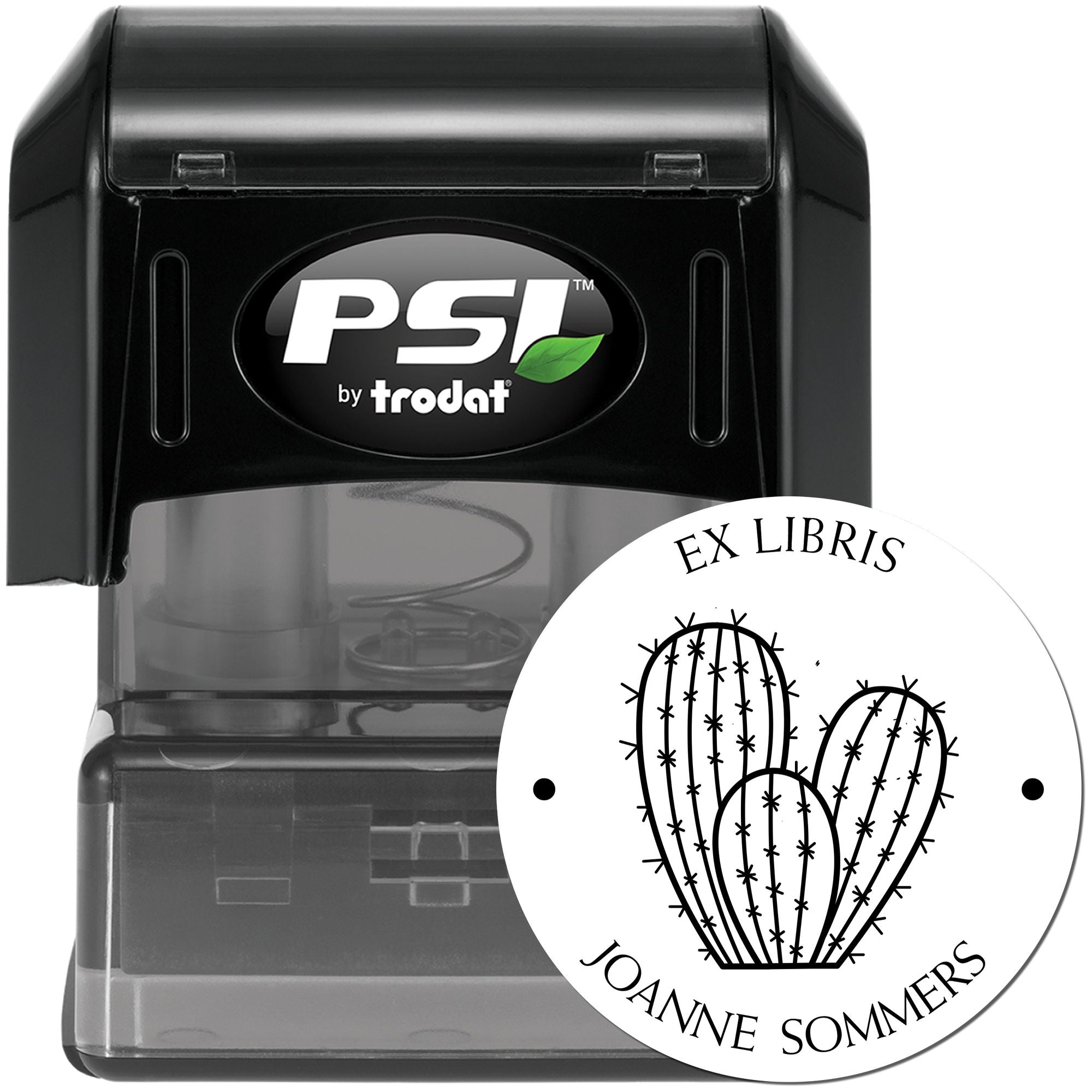 PSI Pre-Inked Chirpy Cacti Custom Made Library Name Stamp - Engineer Seal Stamps