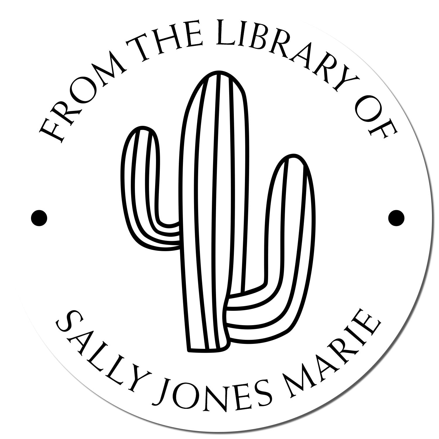 Wood Handle Zesty Cacti Customized Book Stamp - Engineer Seal Stamps