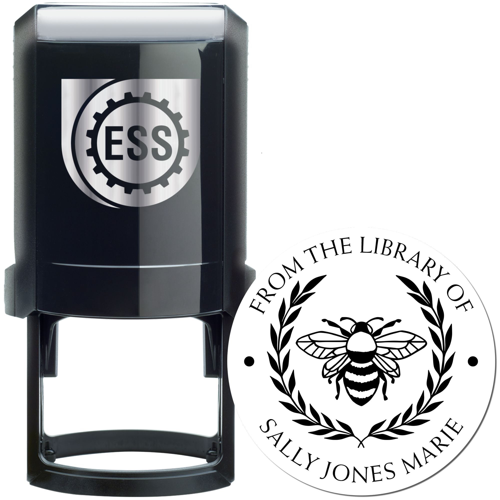 Self-Inking Mesmerizing Bee Custom Private Library Stamper - Engineer Seal Stamps