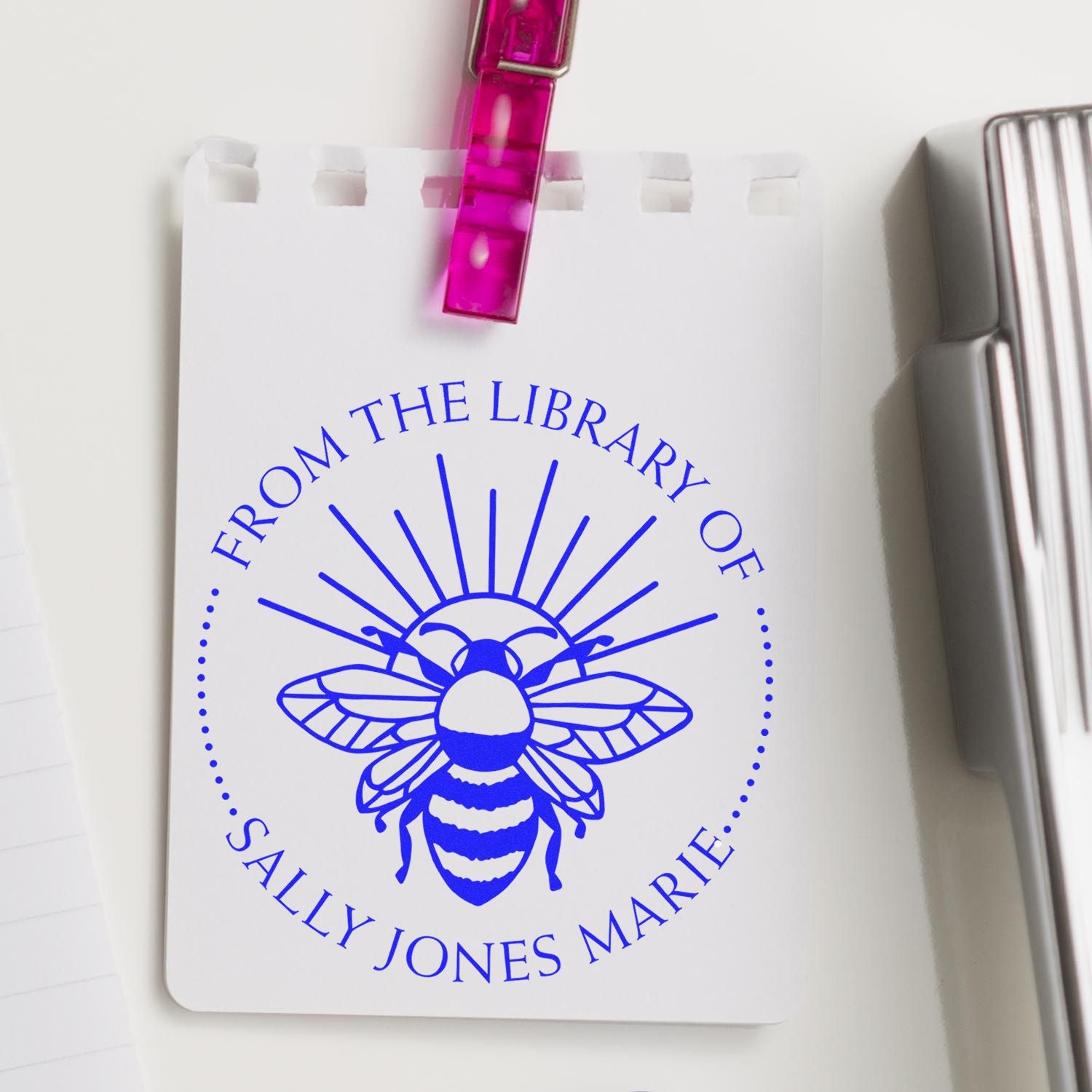 Pre-Inked Ethereal Bee Personalized From The Library Of Stamp - Engineer Seal Stamps