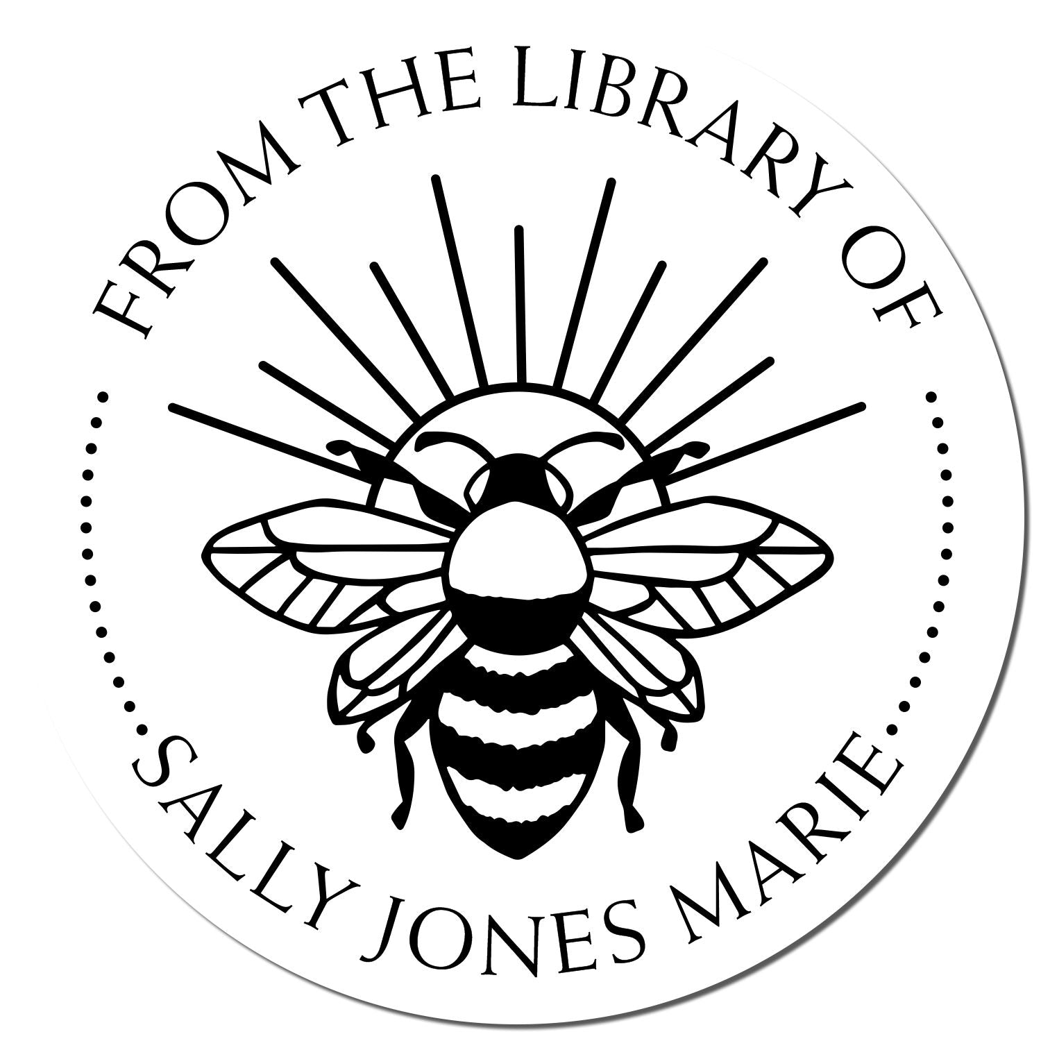 Wood Handle Ethereal Bee Custom Bibliophile Stamp - Engineer Seal Stamps