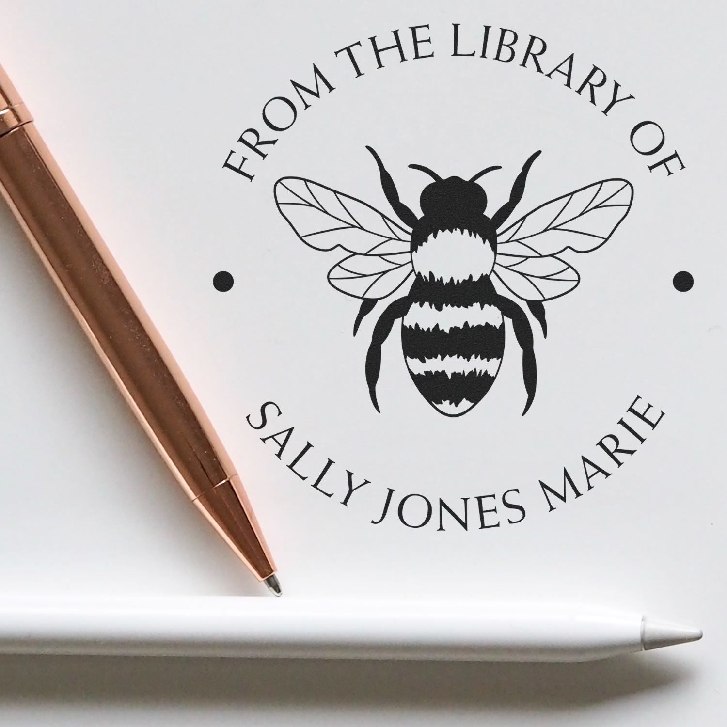 Pre-Inked Resplendent Hive Personalized Library Stamp - Engineer Seal Stamps