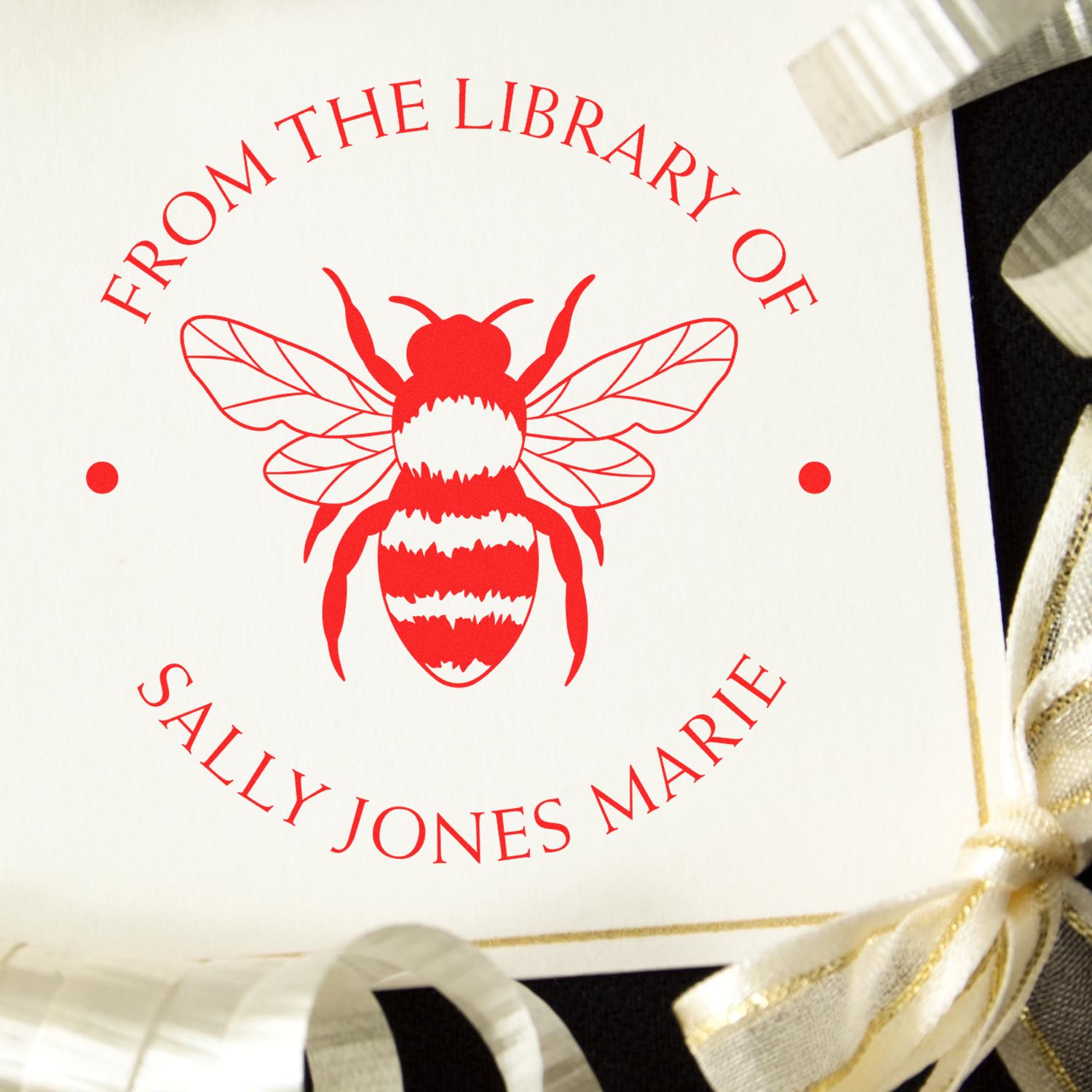 Pre-Inked Resplendent Hive Personalized Library Stamp - Engineer Seal Stamps