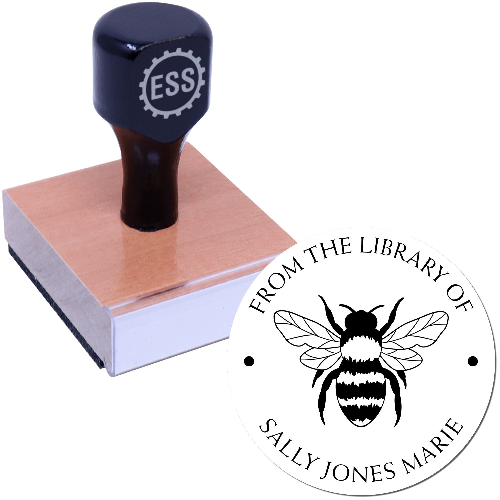 Wood Handle Resplendent Hive Custom Book Stamp - Engineer Seal Stamps