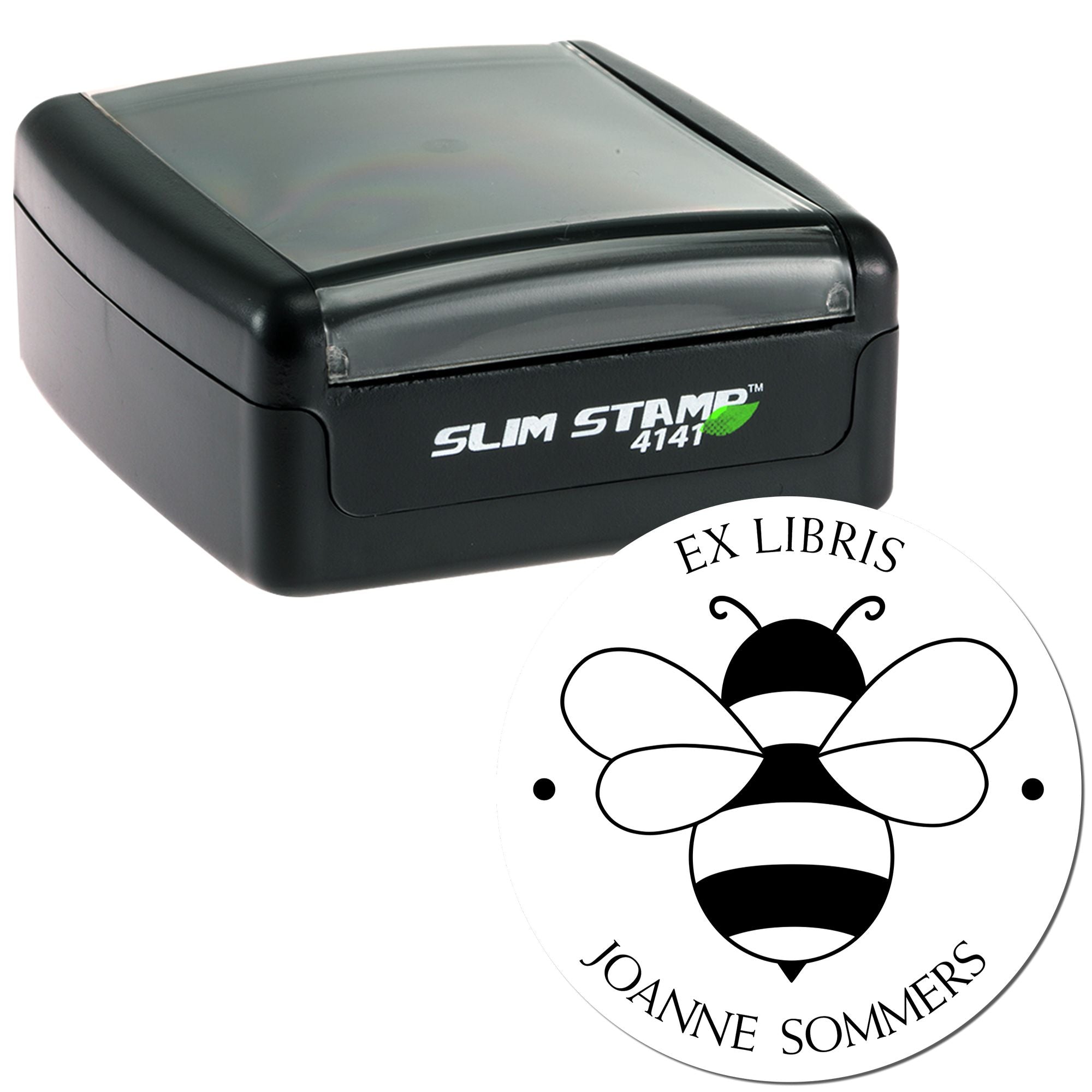 Pre-Inked Adorable Bee Personalized Library Stamper - Engineer Seal Stamps
