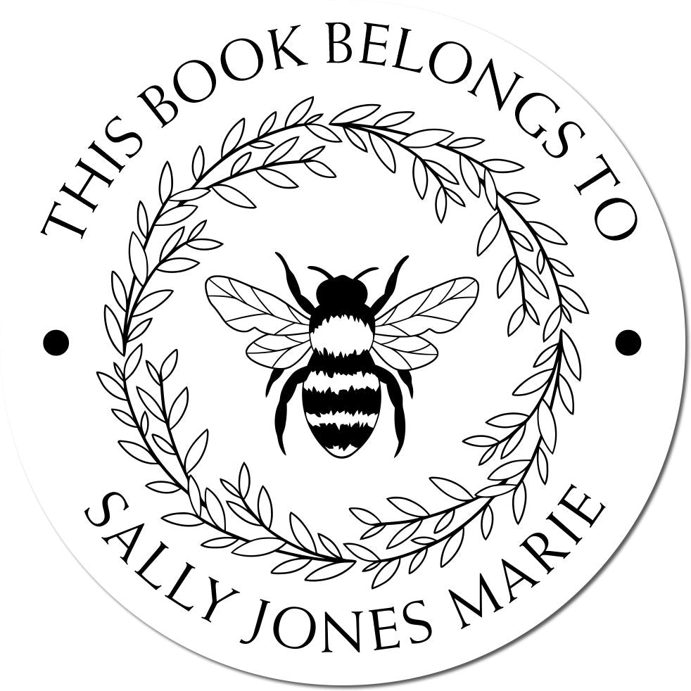 Wood Handle Enlivening Bee Customizable Book Monogram Stamp - Engineer Seal Stamps