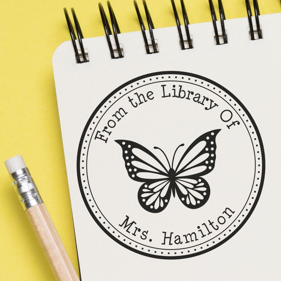 Wood Handle Swoon-worthy Butterfly Custom Book Belongs to Stamp