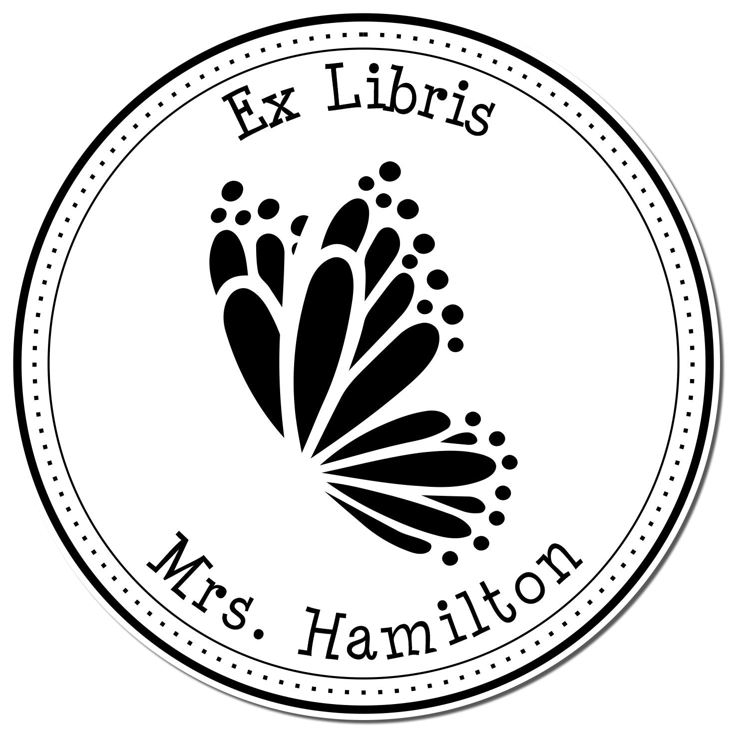 PSI Pre-Inked Zesty Butterfly Custom Made Name Inscription Stamper - Engineer Seal Stamps