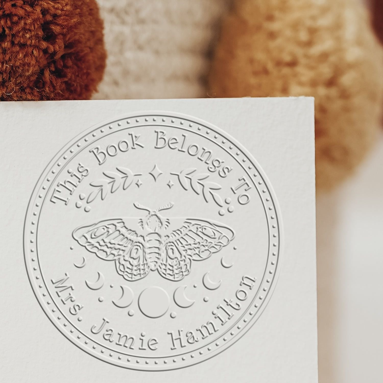 Resplendent Butterly Handheld Custom Library Gift Embossing Seal