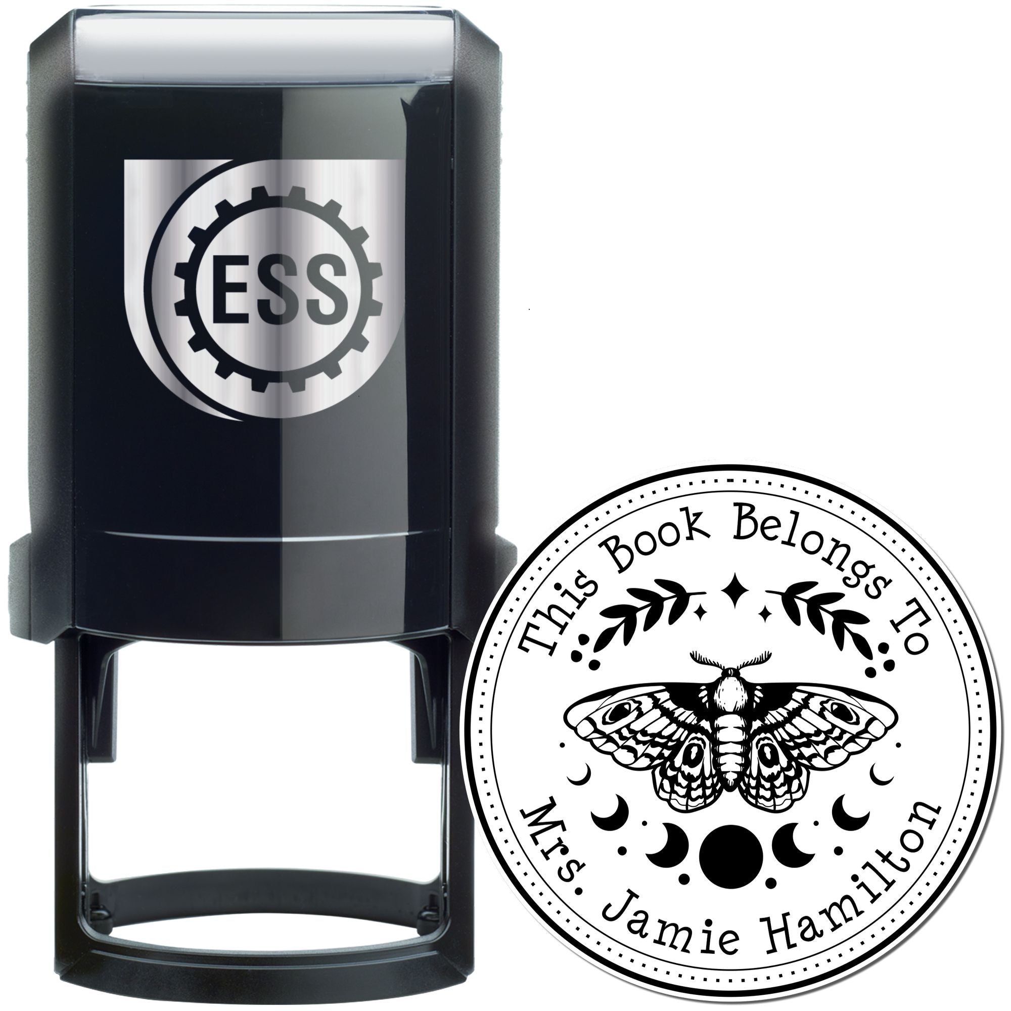 Resplendent Butterly Self-Inking Custom Book Ownership Stamp - Engineer Seal Stamps