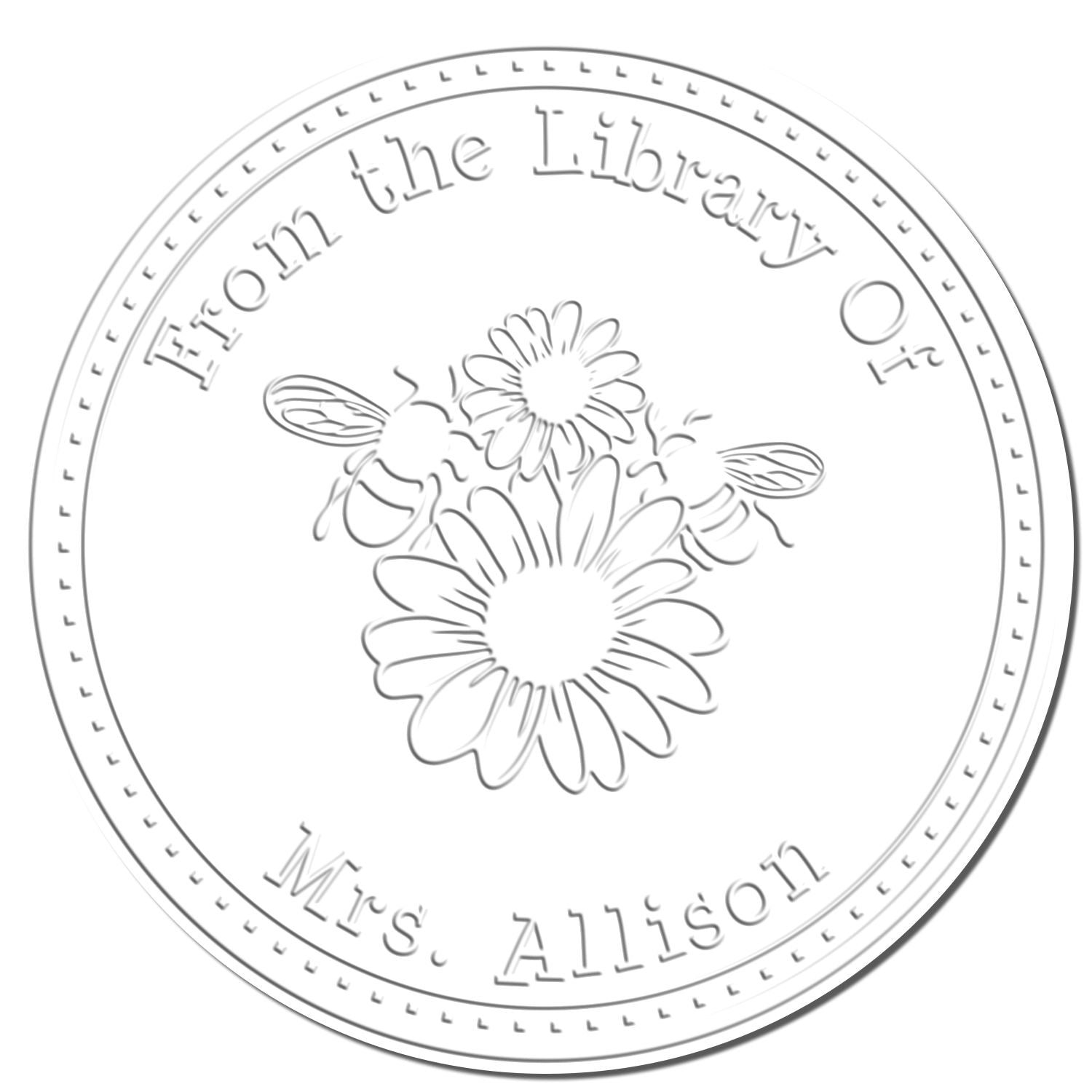 Soft Mesmerizing Bees Custom Private Library Embossing Stamp - Engineer Seal Stamps