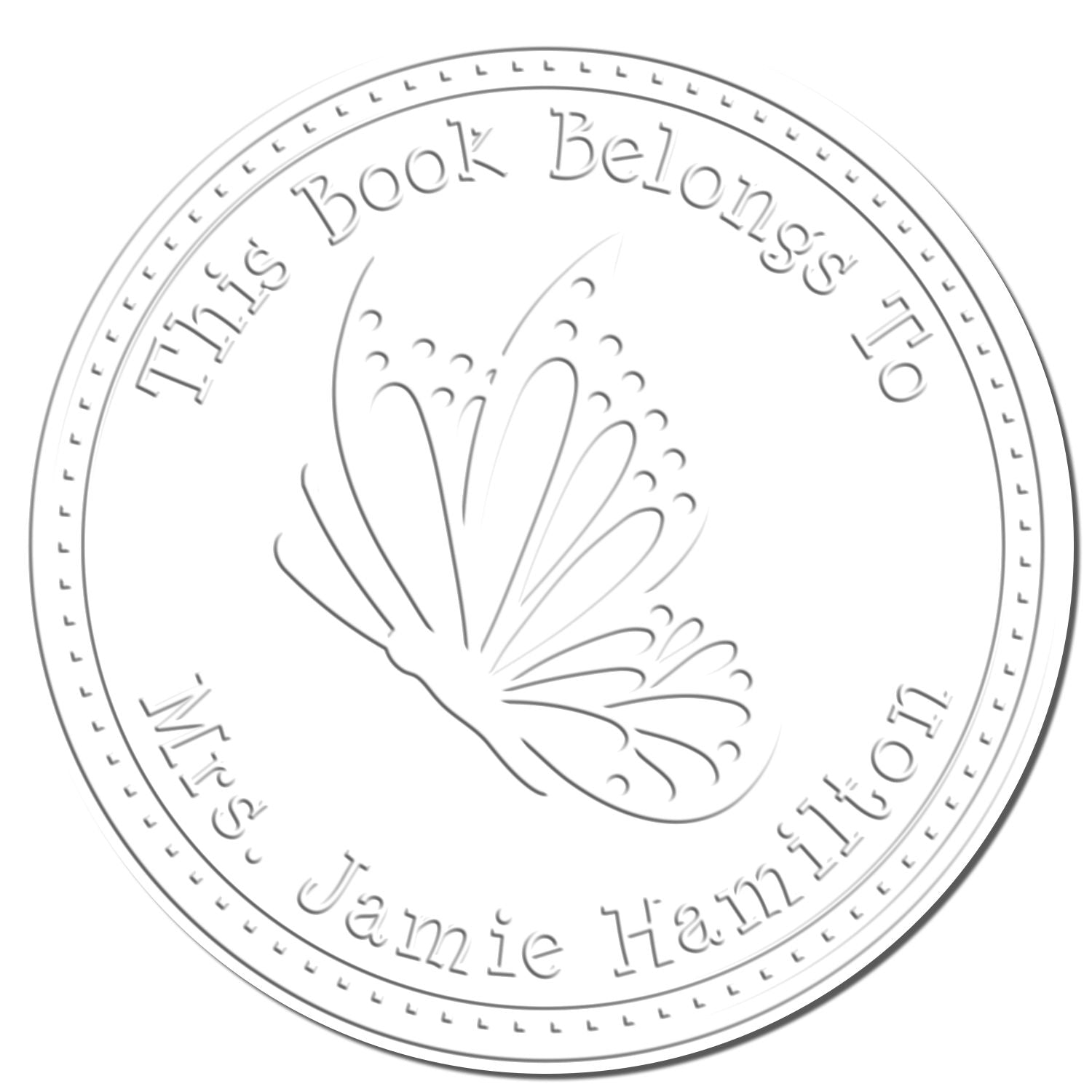 Desk Wonderous Butterfly Custom Made Bookplate Embossing Stamp - Engineer Seal Stamps