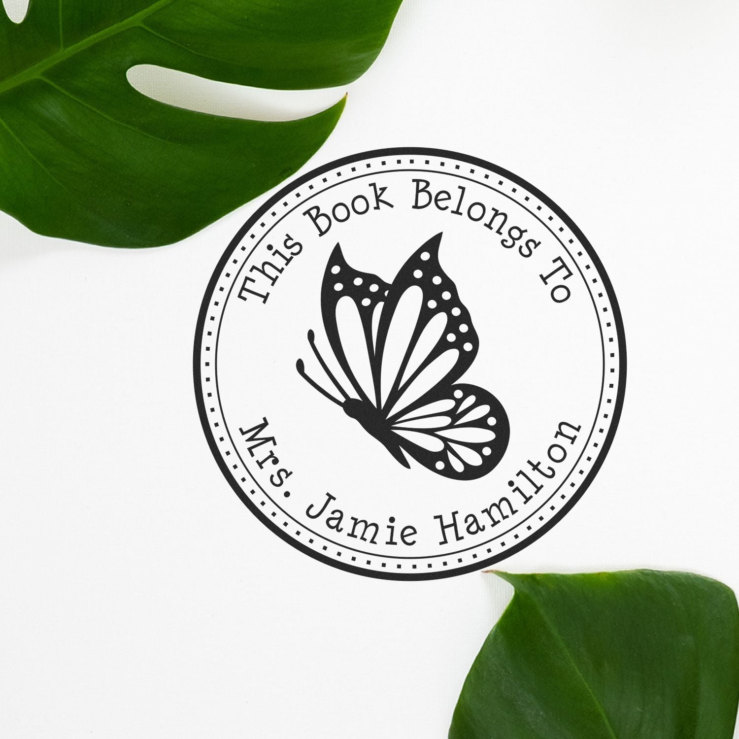 Self-Inking Wonderous Butterfly Custom Made Belongs To Stamp - Engineer Seal Stamps