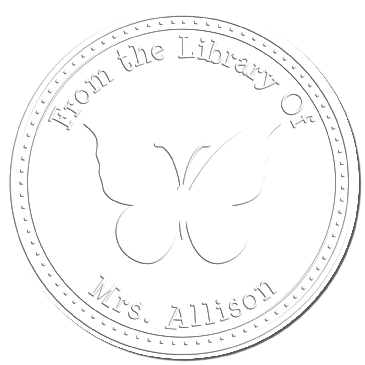 Soft Serene Butterfly Custom Read It Embossing Seal - Engineer Seal Stamps