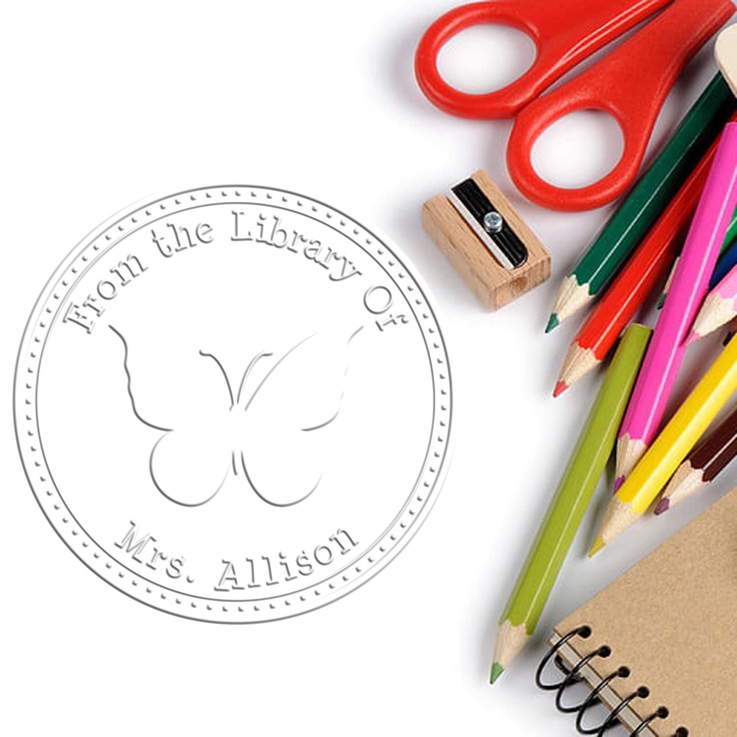 Soft Serene Butterfly Custom Read It Embossing Seal - Engineer Seal Stamps