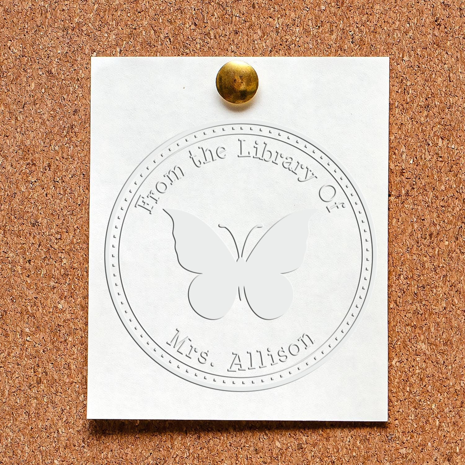 Soft Serene Butterfly Custom Read It Embossing Seal - Engineer Seal Stamps