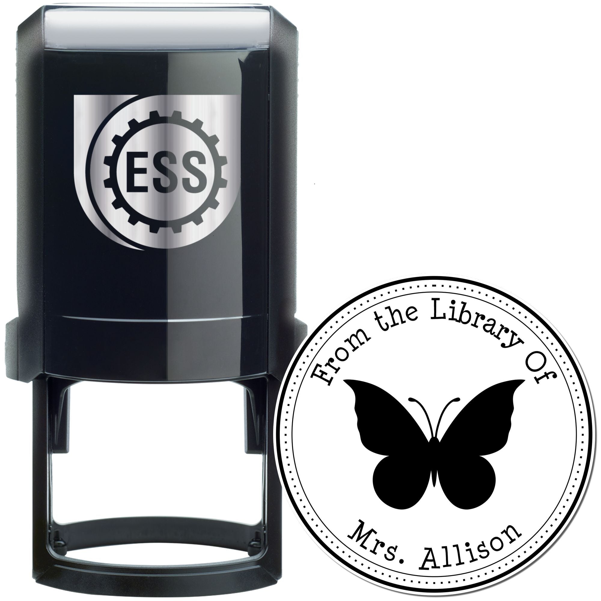 Self-Inking Serene Butterfly Custom Made Belongs To Stamper - Engineer Seal Stamps