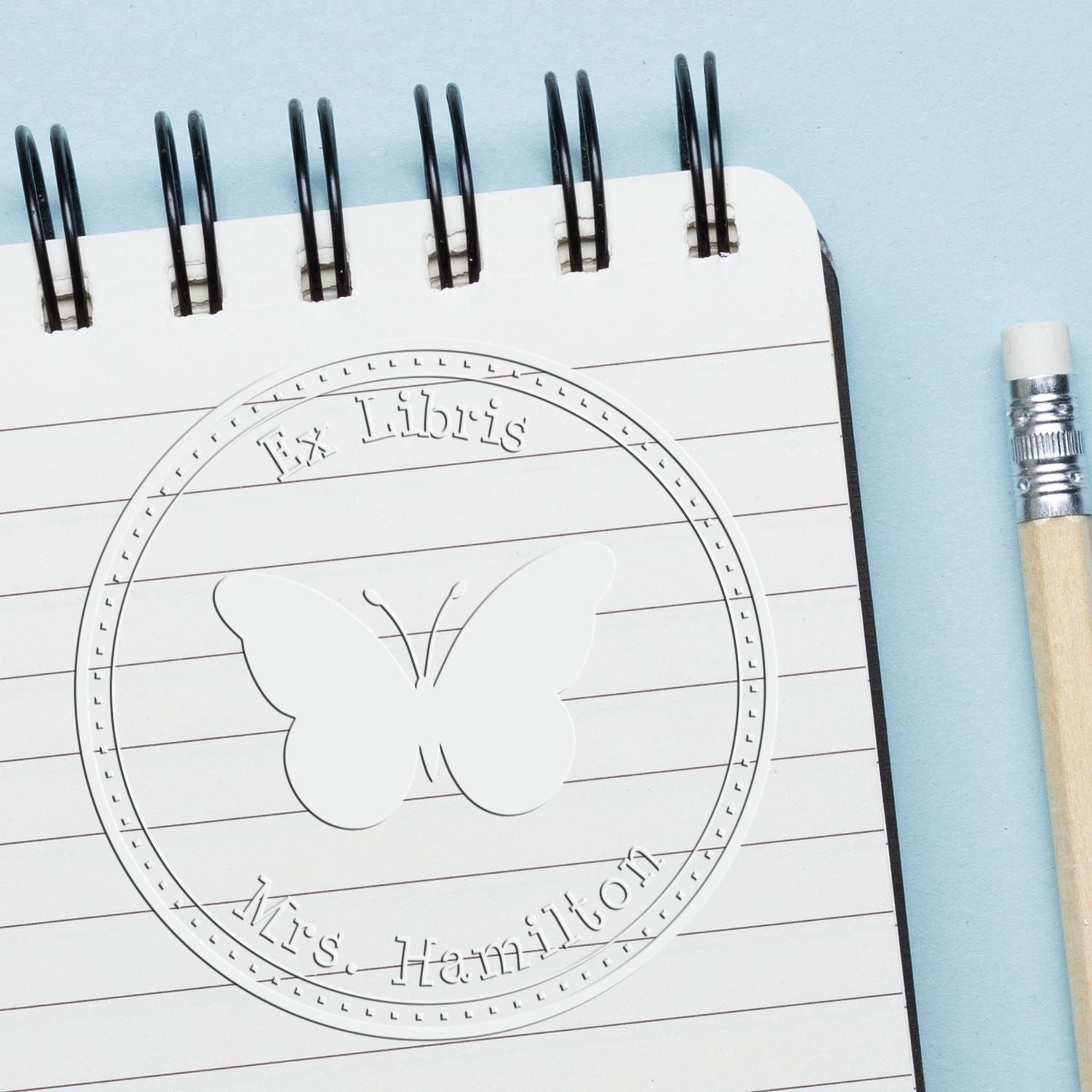 Hybrid Colorful Butterfly Custom Made Book Belongs to Embosser - Engineer Seal Stamps