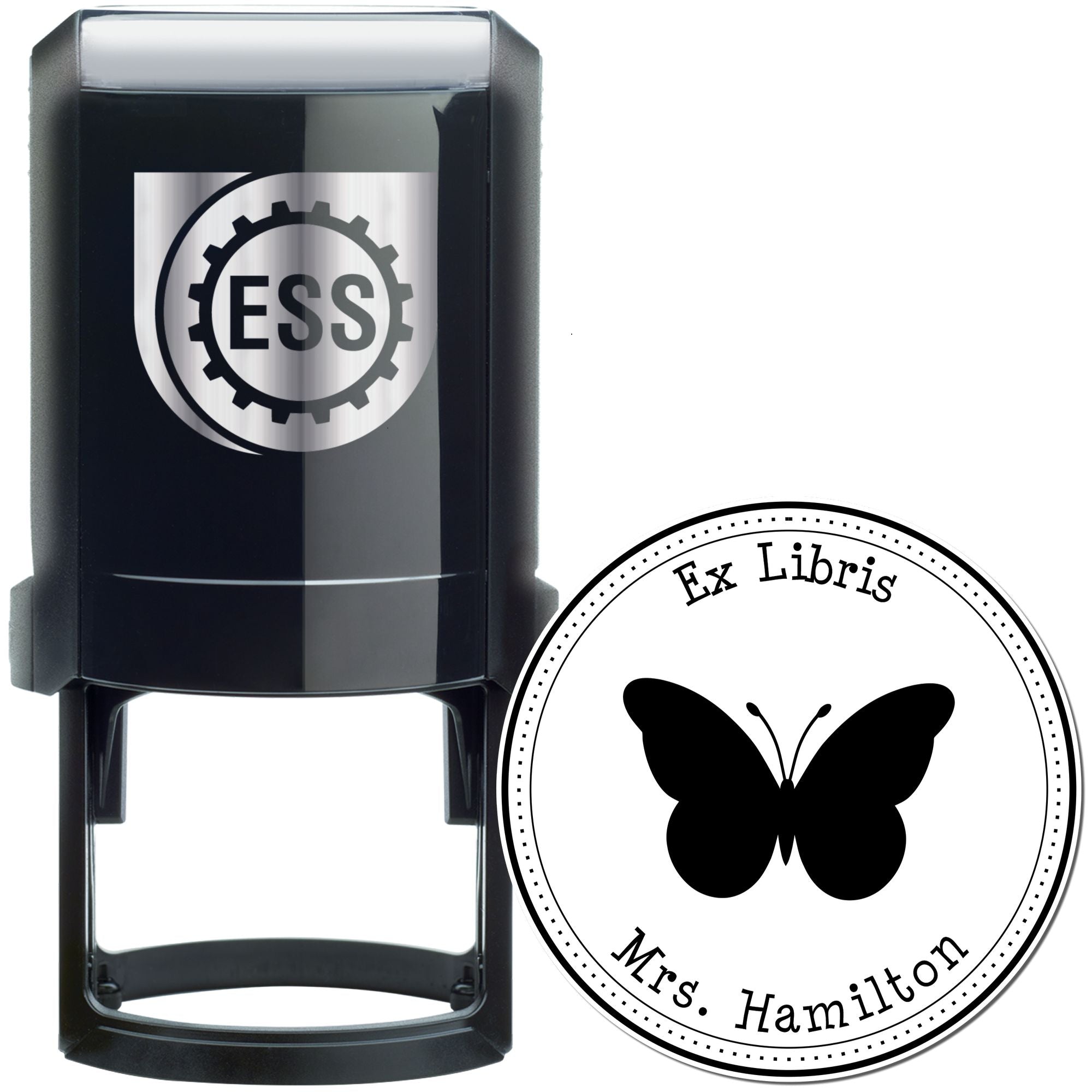 Self-Inking Colorful Butterfly Custom Made Bibliophile Stamp - Engineer Seal Stamps