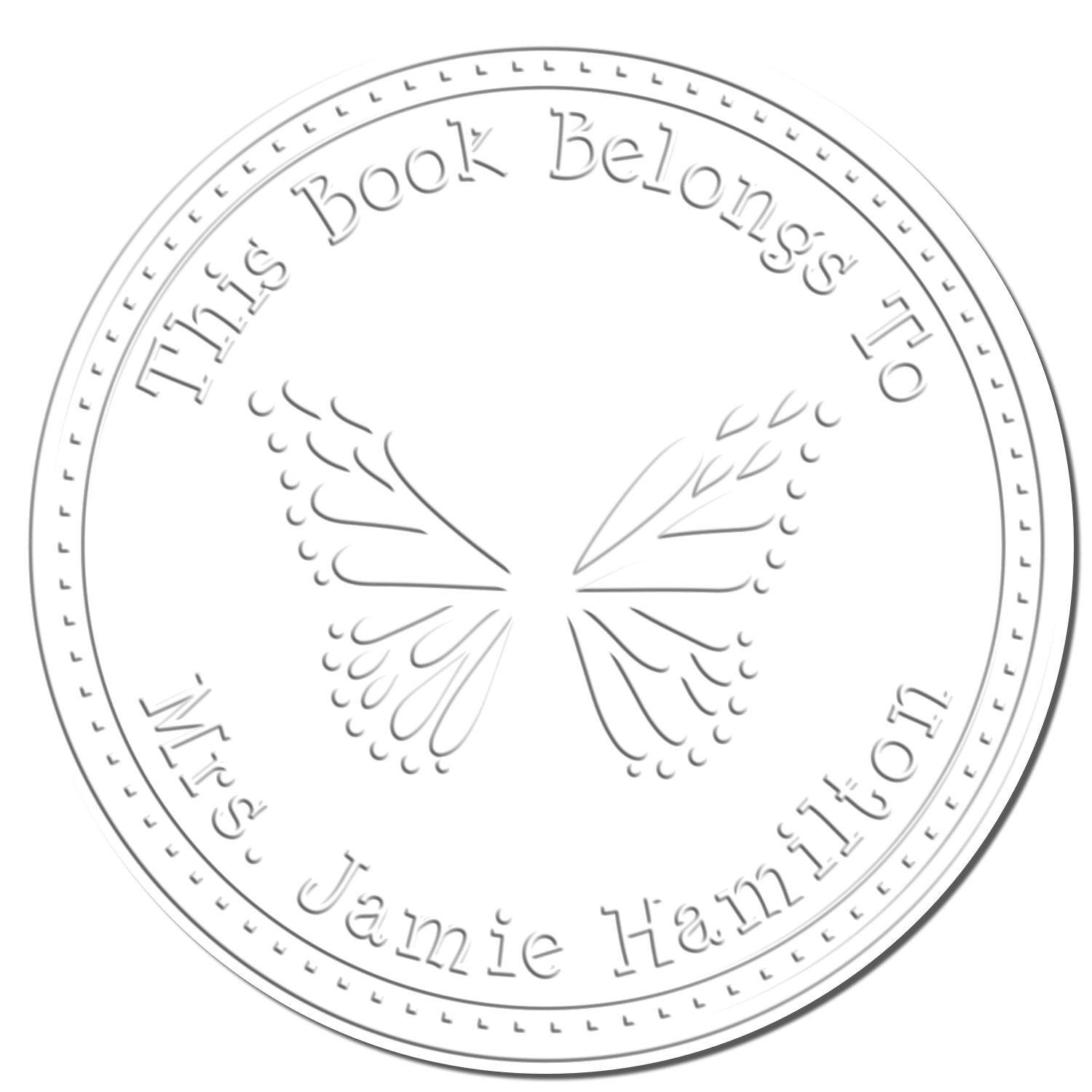 Desk Graceful Butterfly Custom Made Bookworm Embossed Stamp - Engineer Seal Stamps