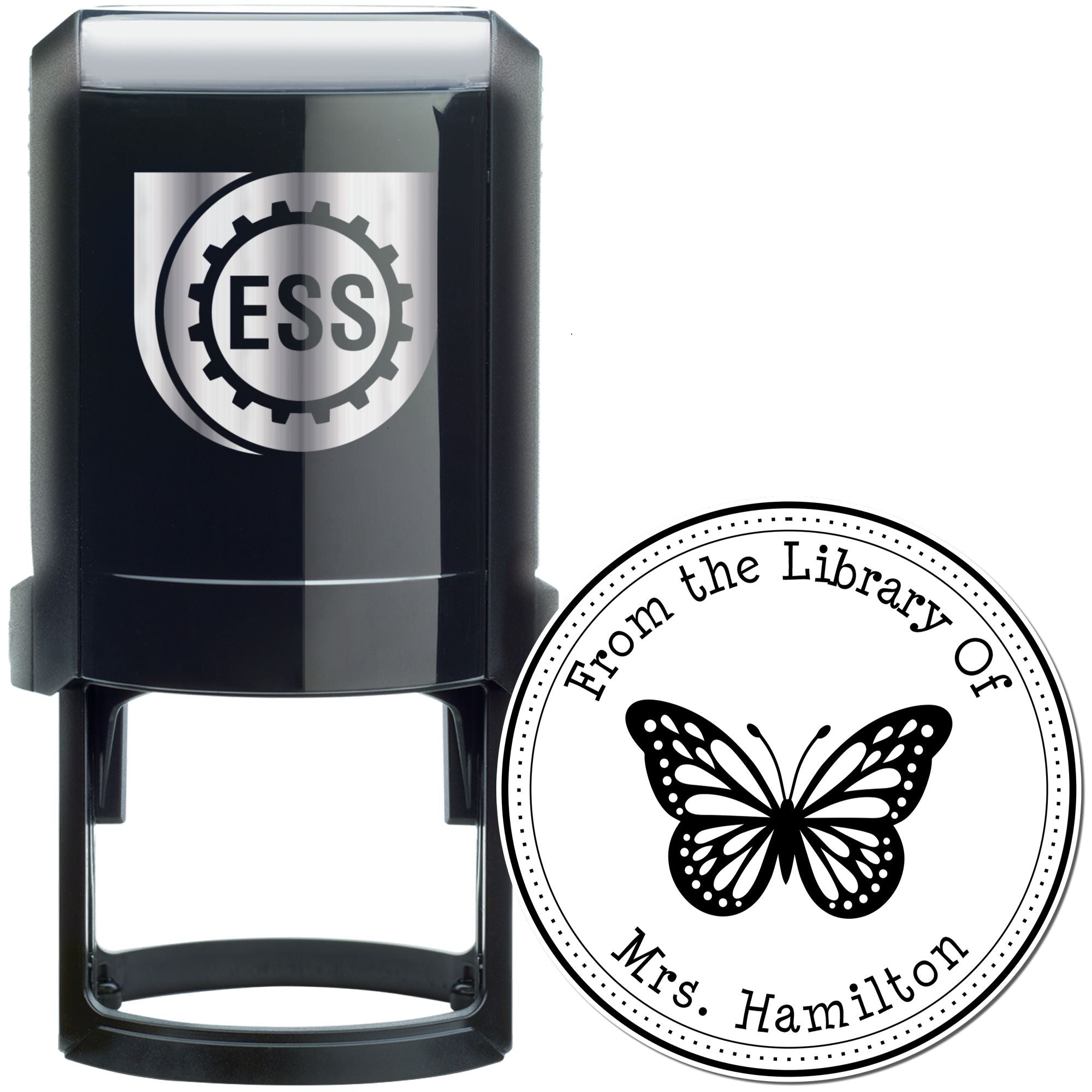 Self-Inking Vibrant Butterfly Custom Made Book Stamper - Engineer Seal Stamps