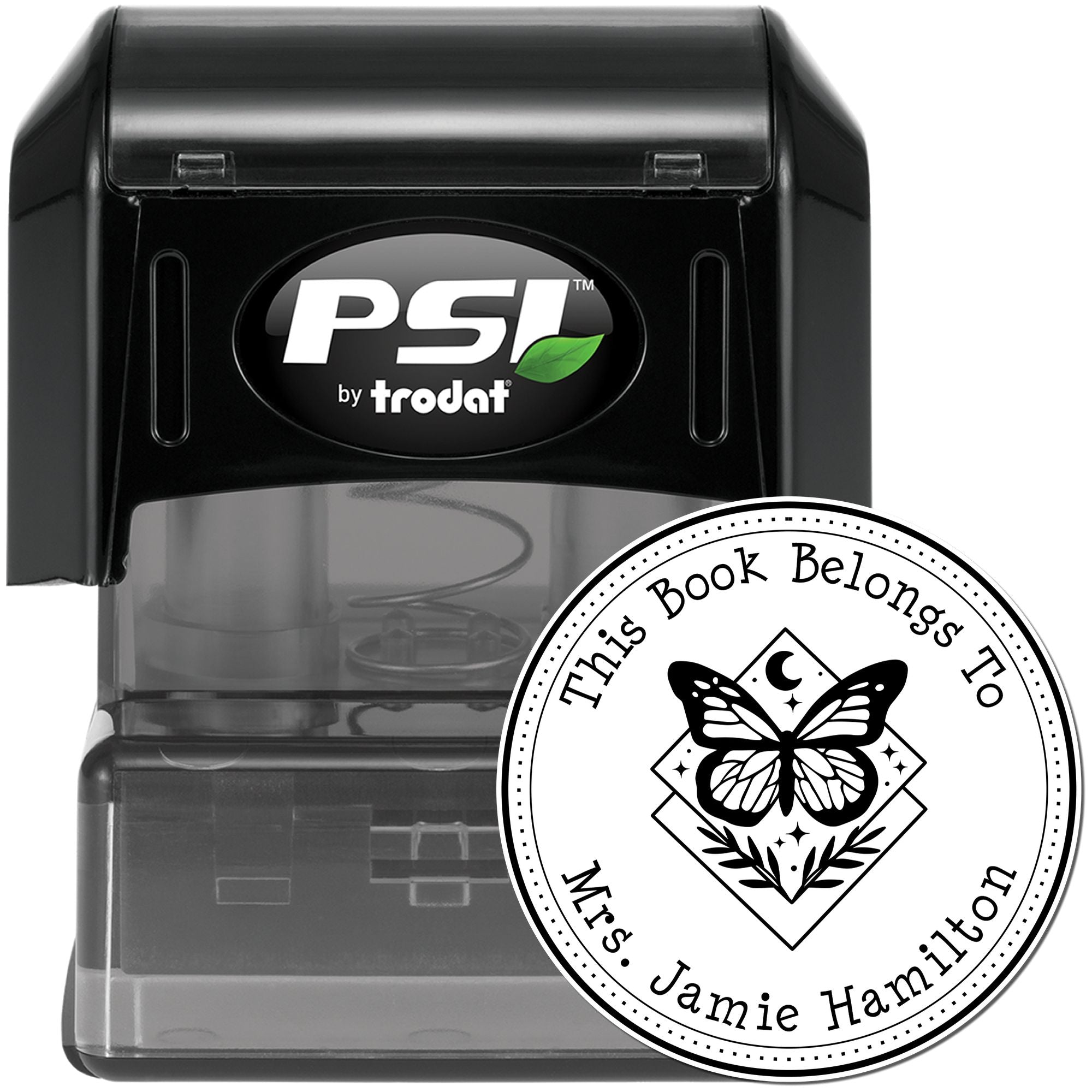 PSI Pre-Inked Beautiful Butterfly Customized My Library Stamp - Engineer Seal Stamps