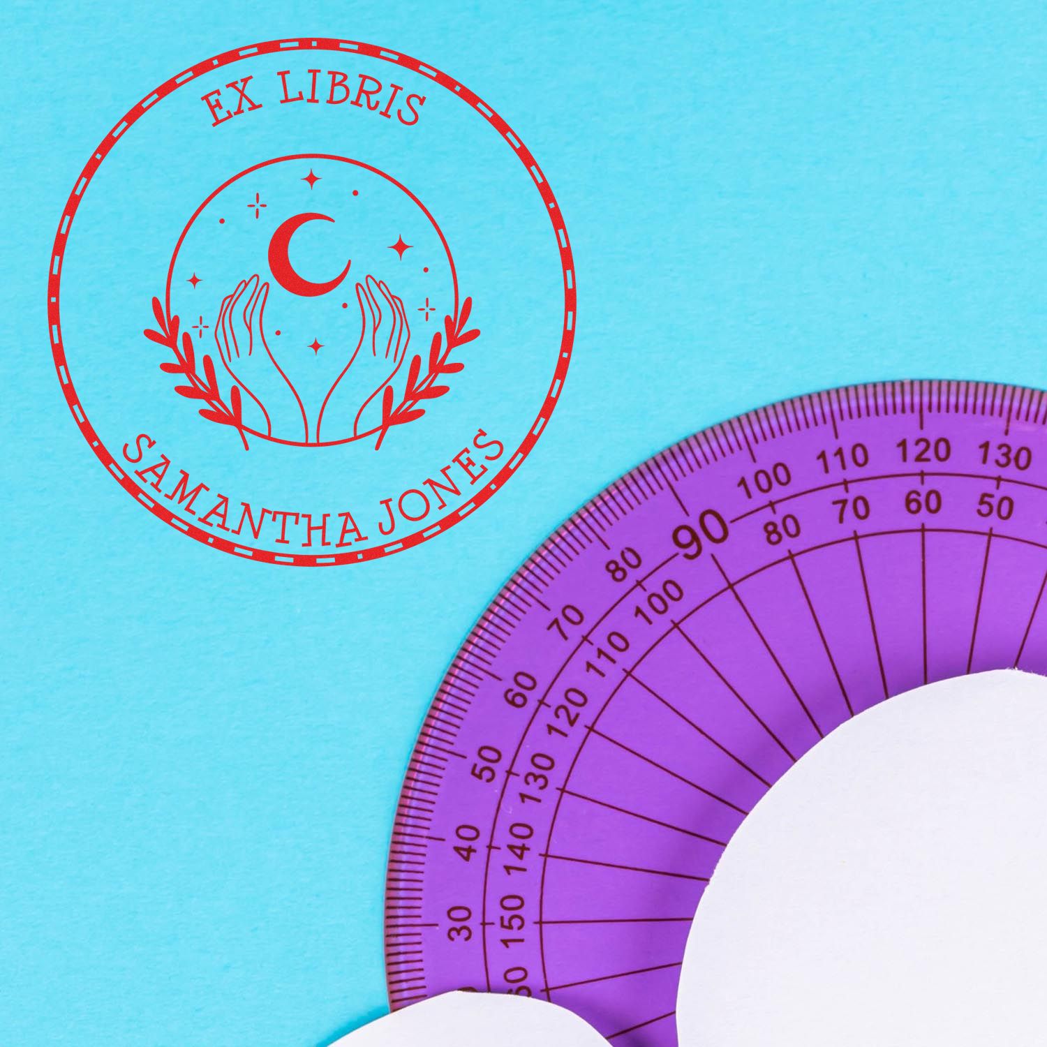 Pre-Inked Elegant Celestial Sphere Personalized From The Library Of Stamper - Engineer Seal Stamps