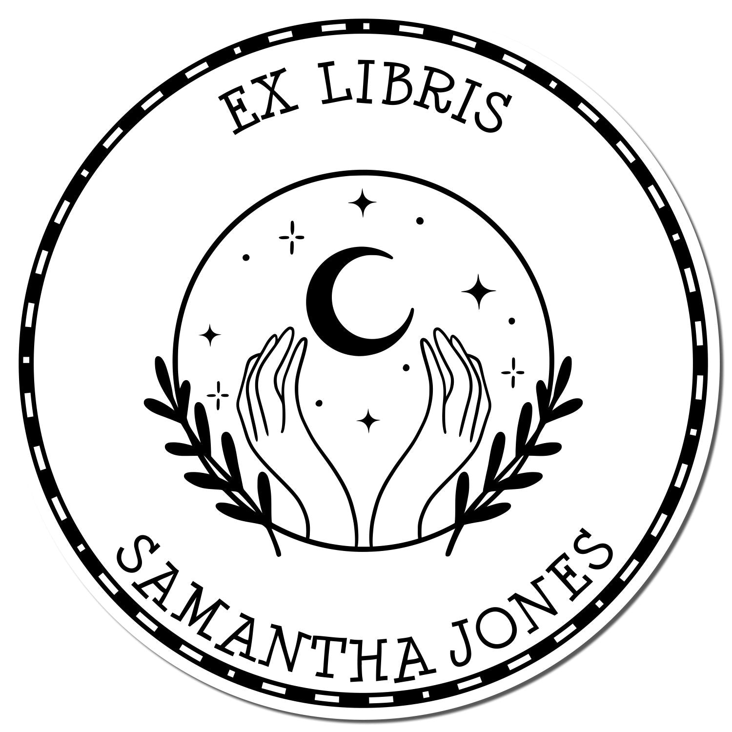 Pre-Inked Elegant Celestial Sphere Personalized From The Library Of Stamper - Engineer Seal Stamps