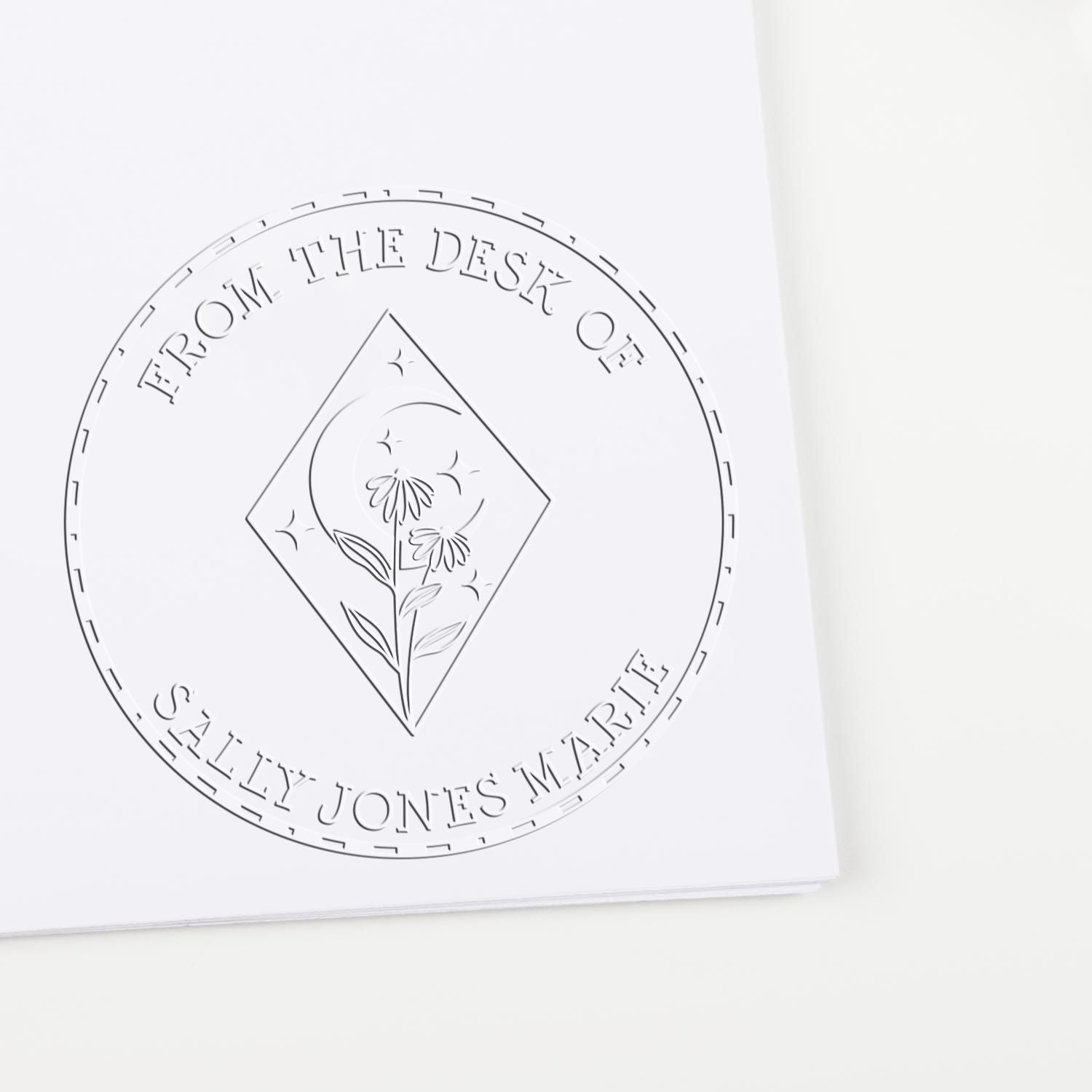 Soft Intricate Moon Personalized Book Belongs to Paper Embosser - Engineer Seal Stamps