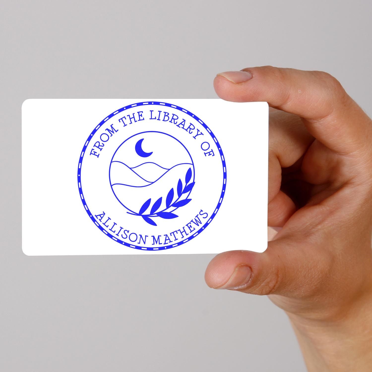 Wood Handle Luminous Moon Personalized Book Stamper - Engineer Seal Stamps