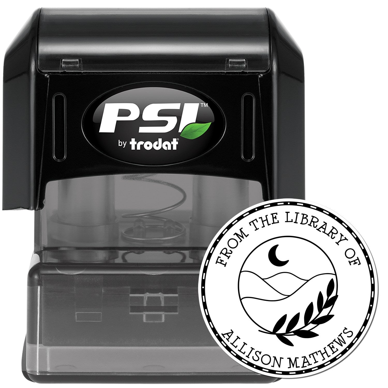 PSI Pre-Inked Luminous Moon Customized Name Stamper - Engineer Seal Stamps