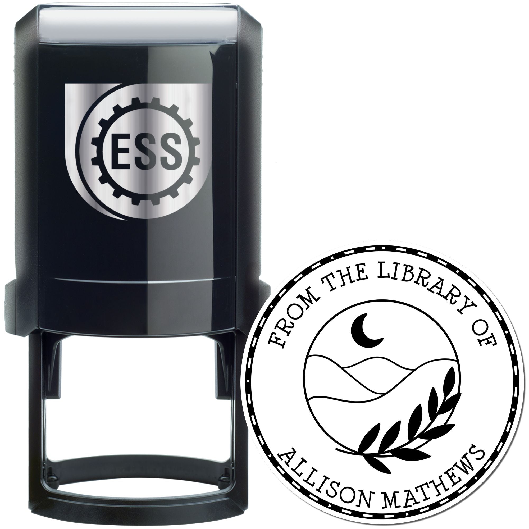 Self-Inking Luminous Moon Personalized Read It Love It Stamper - Engineer Seal Stamps