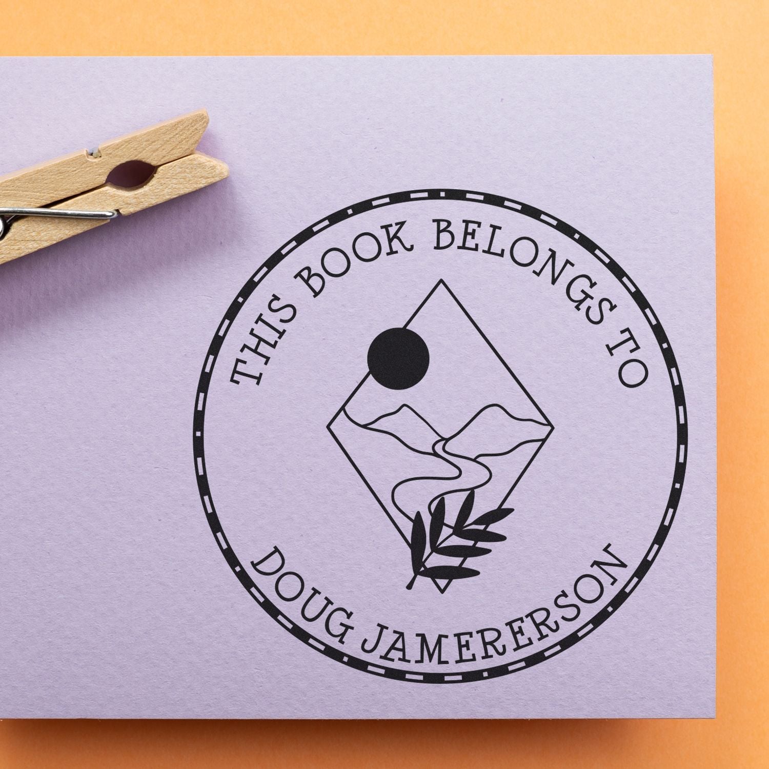 Wood Handle Bewitching Moon Personalized Book Belongs to Stamp