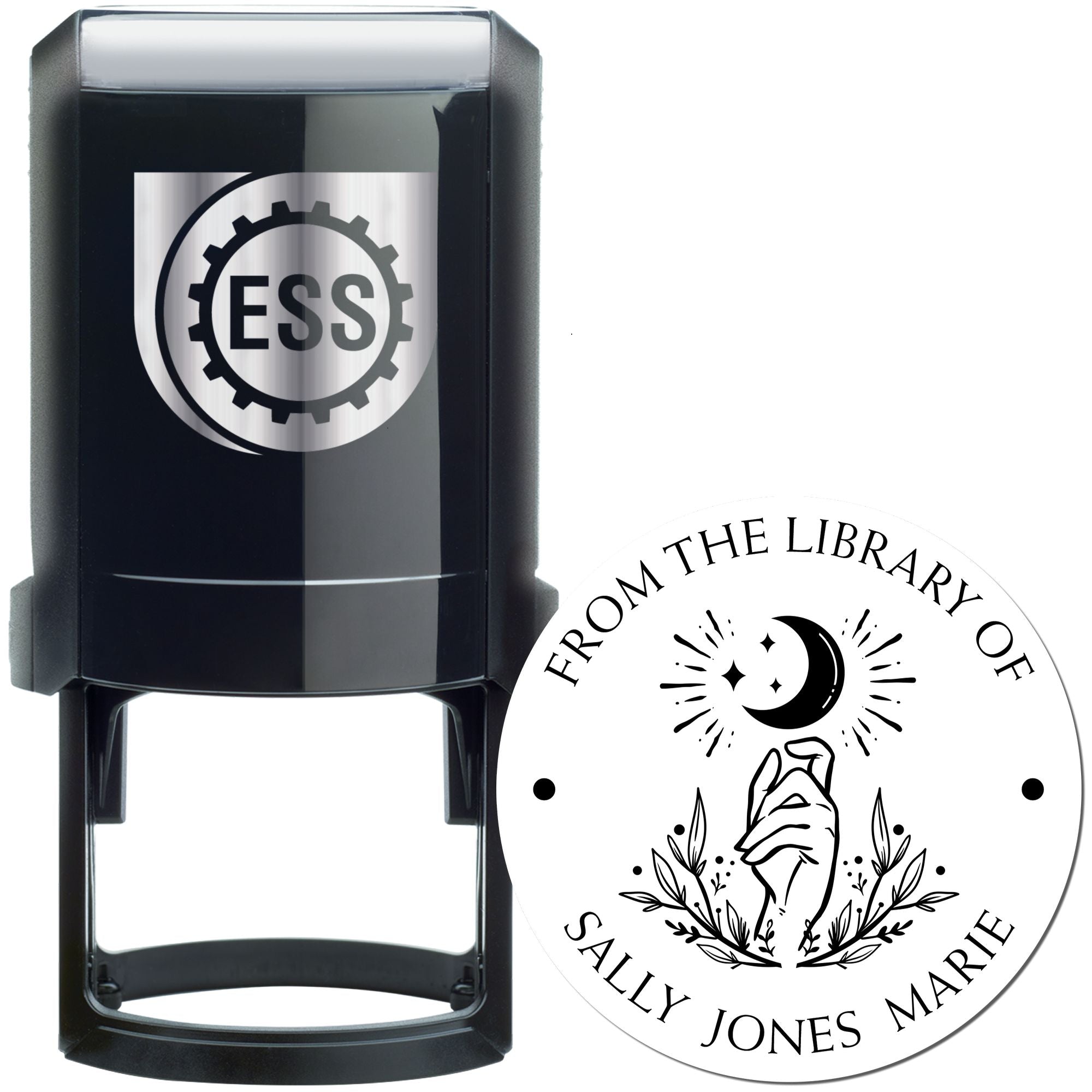 Self-Inking Divine Moon Personalized Reader Stamp - Engineer Seal Stamps