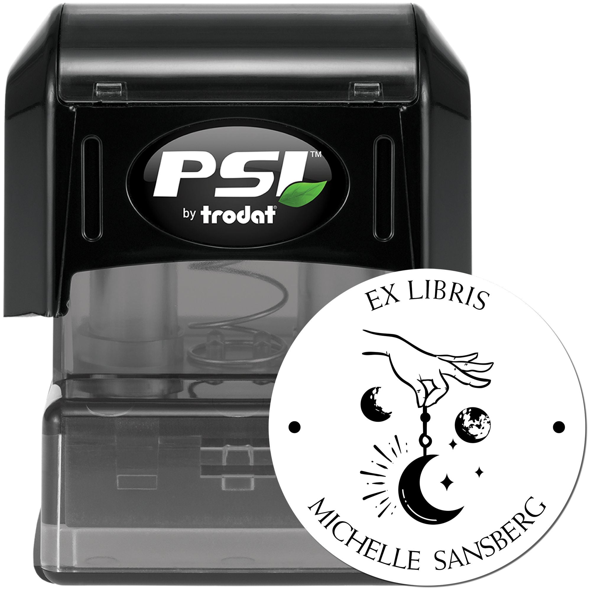 PSI Pre-Inked Hypnotic Sky Customized Personal Library Stamp - Engineer Seal Stamps
