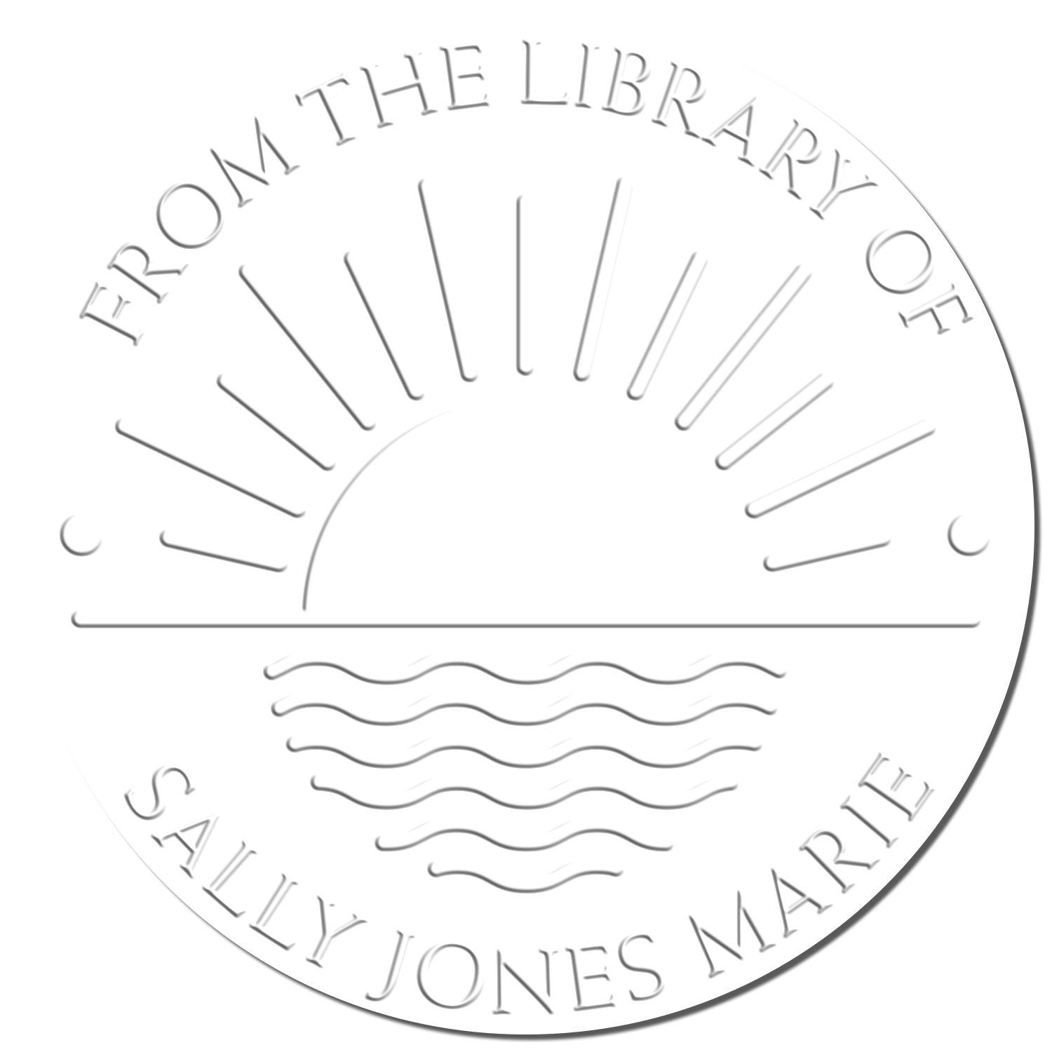 Soft Playful Sunrise Personalized Book Lover Embosser - Engineer Seal Stamps