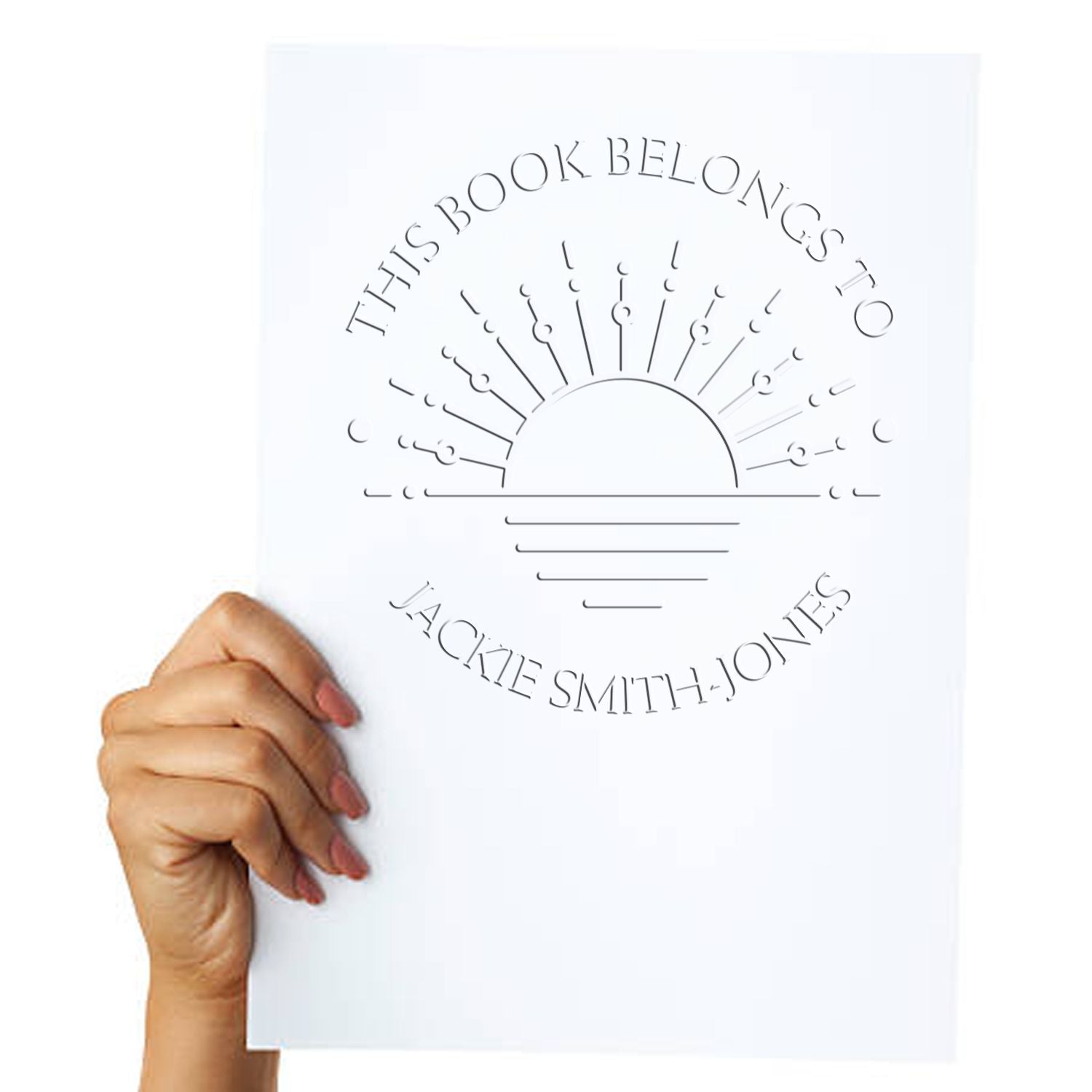 Desk Graceful Morning Personalized Book Embosser - Engineer Seal Stamps