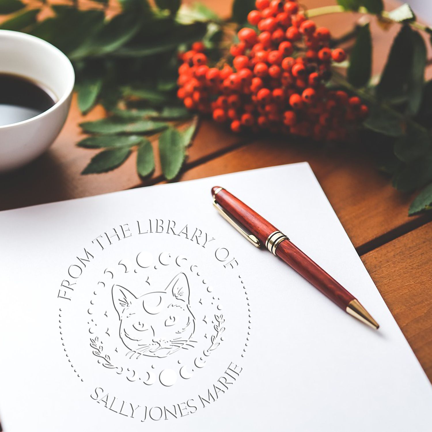 Desk Magical Cat Personalized Book Embossing Seal - Engineer Seal Stamps