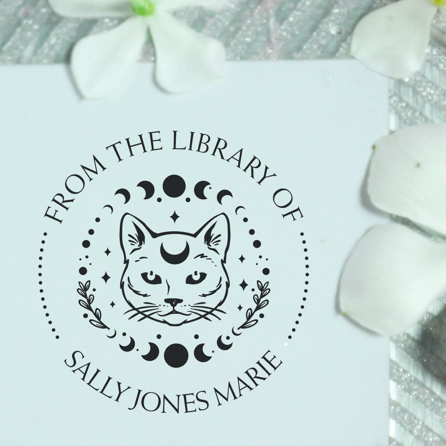 PSI Pre-Inked Magical Cat Customized Belongs To Stamp - Engineer Seal Stamps