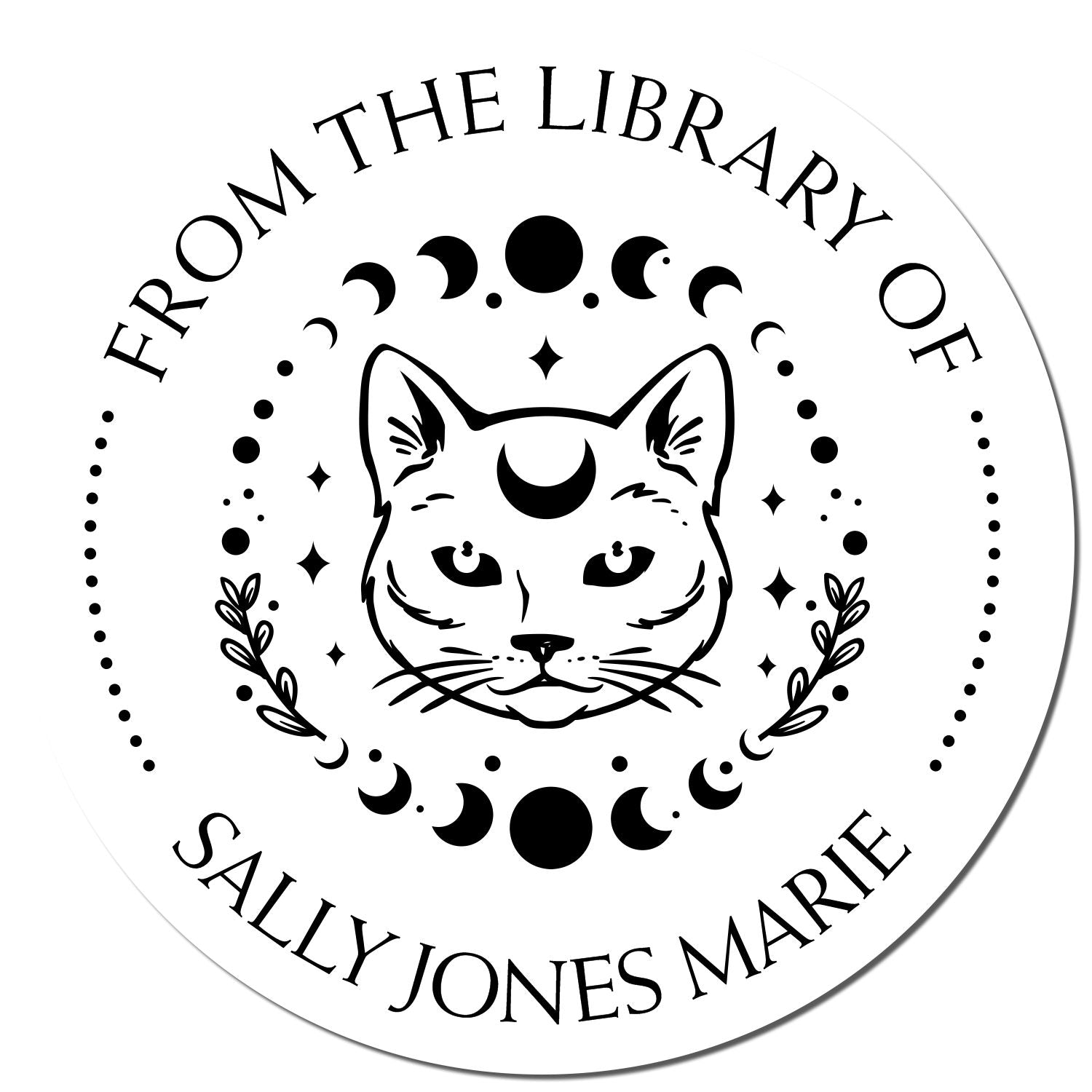 Wood Handle Magical Cat Custom Read It Love It Stamp - Engineer Seal Stamps