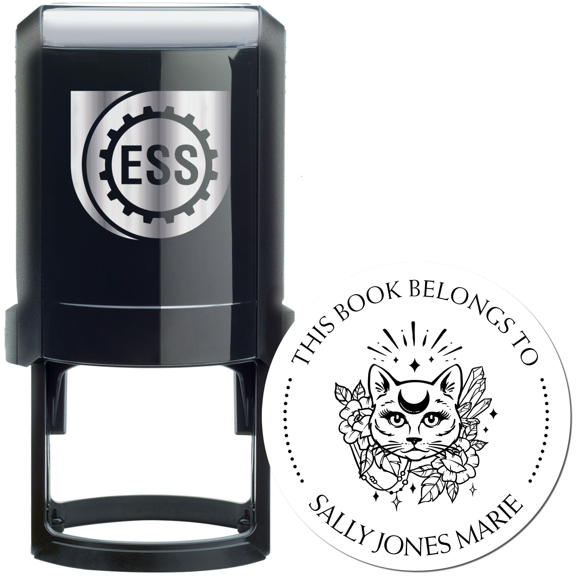 Self-Inking Divine Feline Customized Book Stamp - Engineer Seal Stamps